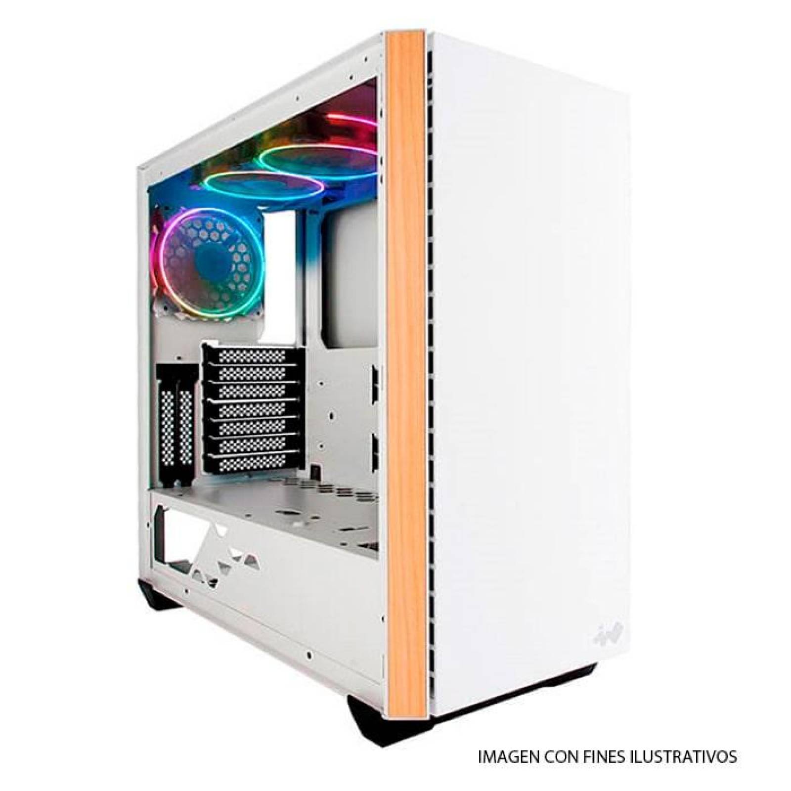 Gabinete Gamer IN WIN 216 E-ATX Media torre Cristal Templado Blanco IW-CS-216-3ASP120