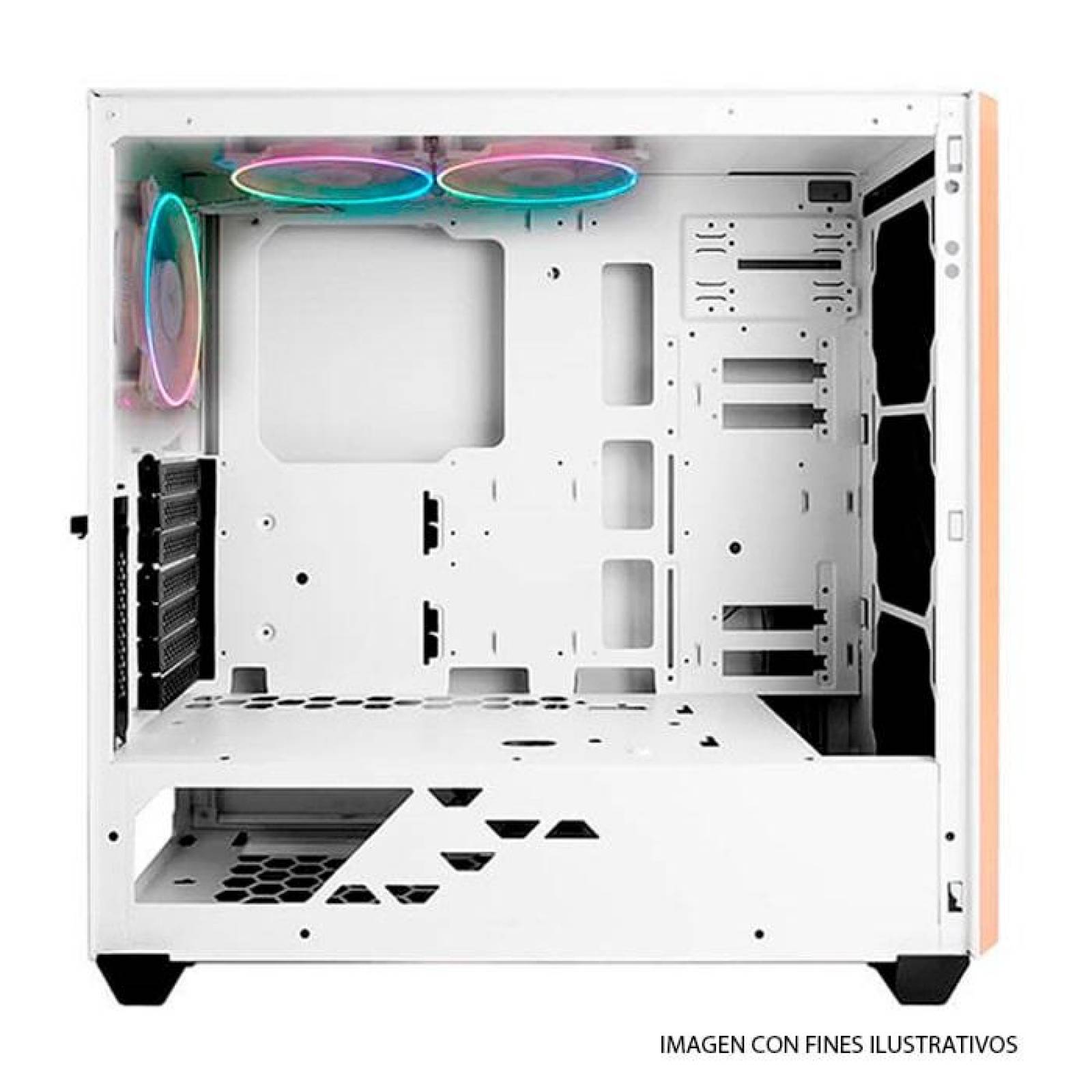 Gabinete Gamer IN WIN 216 E-ATX Media torre Cristal Templado Blanco IW-CS-216-3ASP120