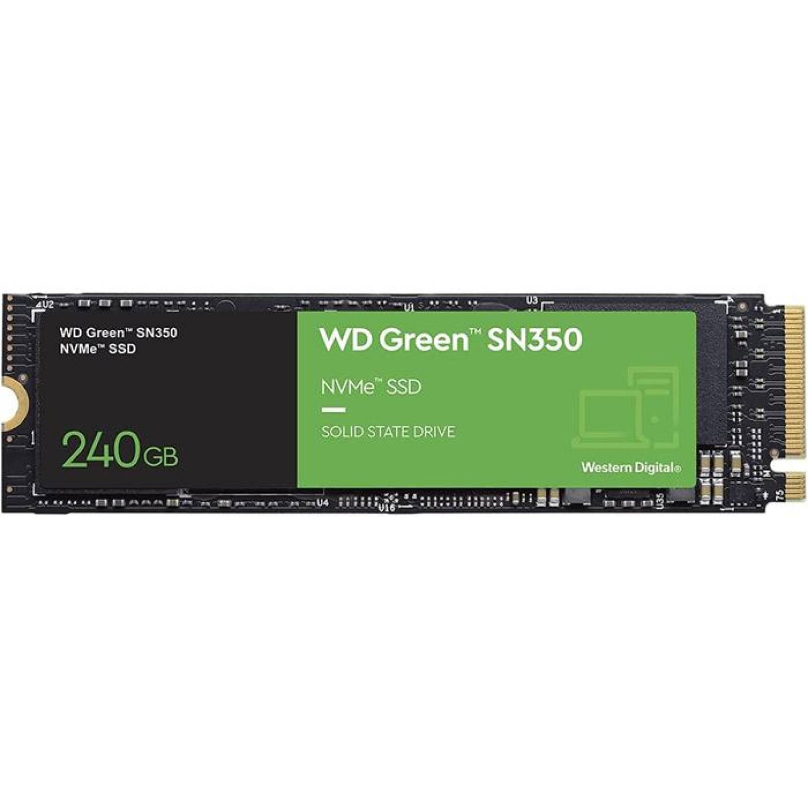 Unidad de Estado Solido SSD M.2 240GB WESTERN DIGITAL Green SN350 NVMe PCIe 3.0 2400/900 MB/s WDS240 