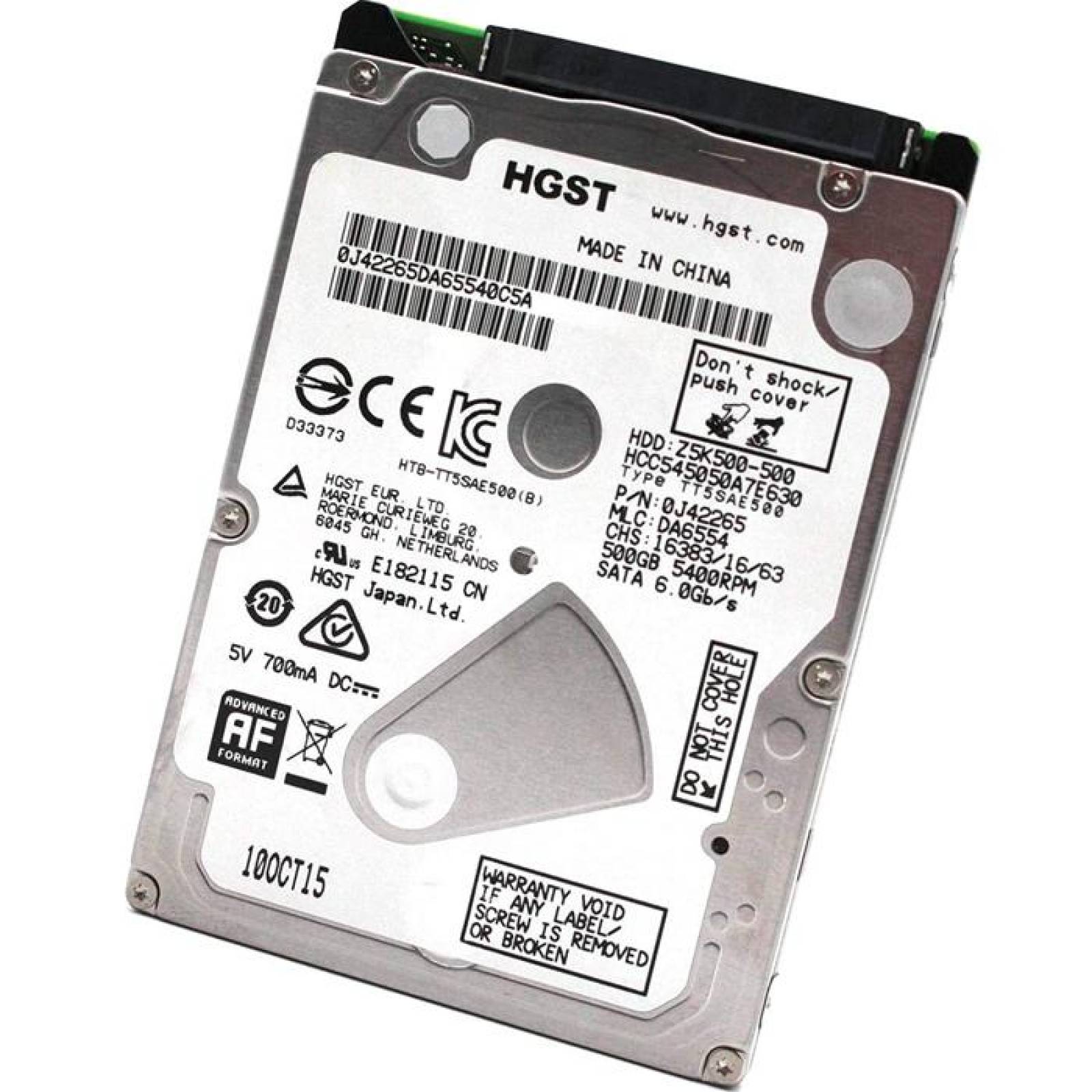 Disco Duro Interno 500GB HITACHI 5400RPM 2.5 Laptop HCC545050A7E630 New Pull