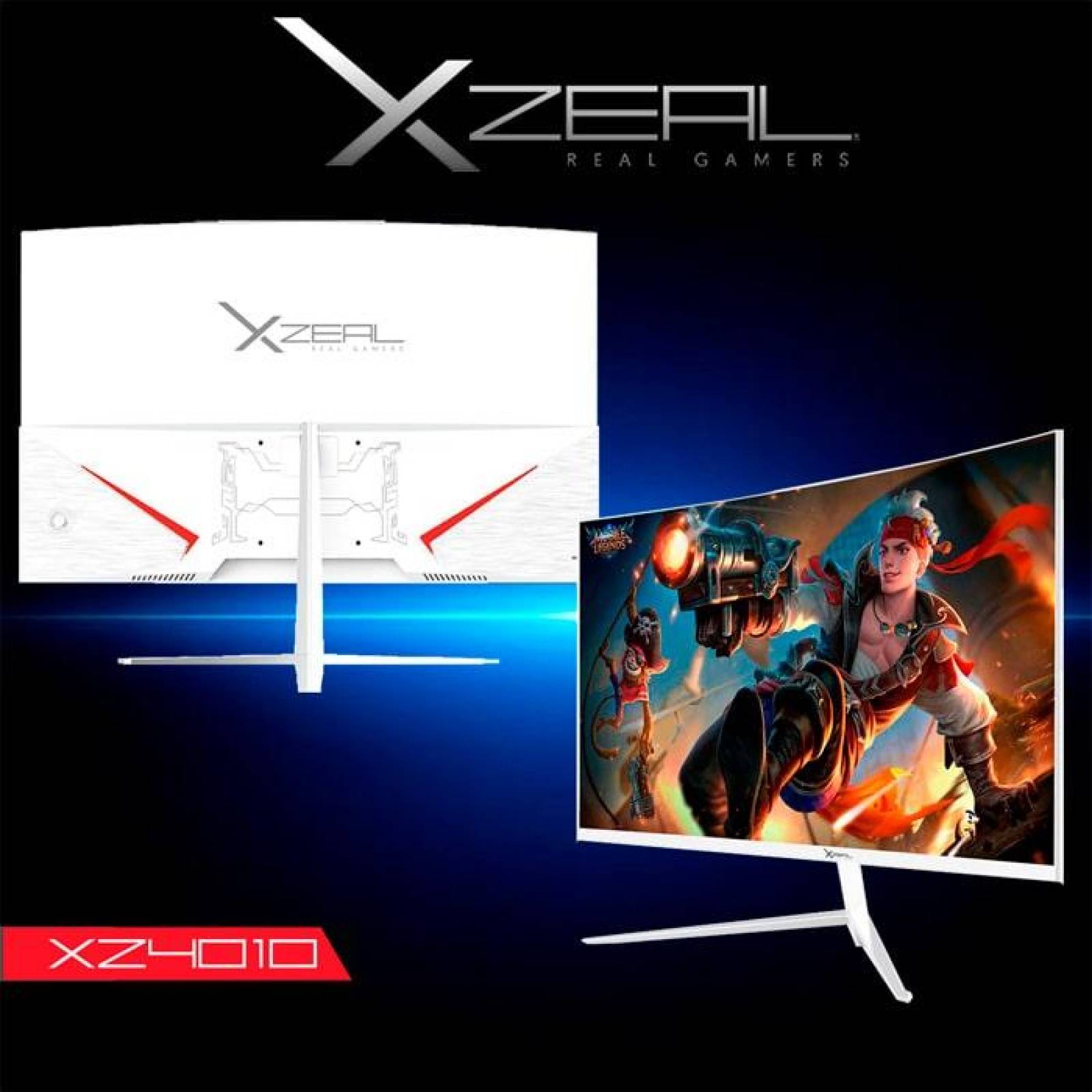Monitor Curvo Gamer 27 XZEAL XZ4010 1ms 165Hz Full HD HDMI Blanco XZMXZ40W 