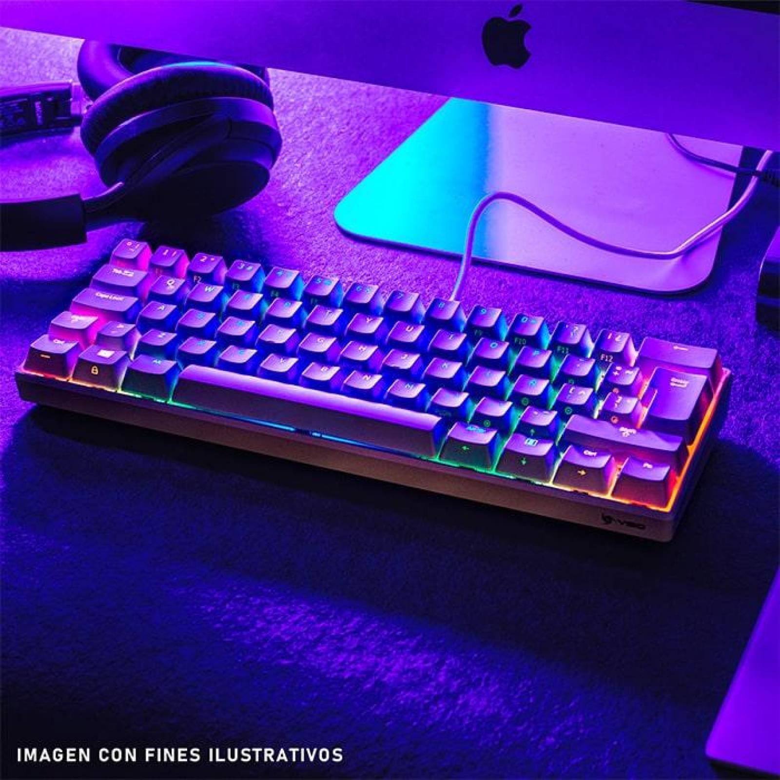 Teclado Gamer Mecanico VSG Mintaka switch café RGB Blanco VG-KM981-WHT-BRW