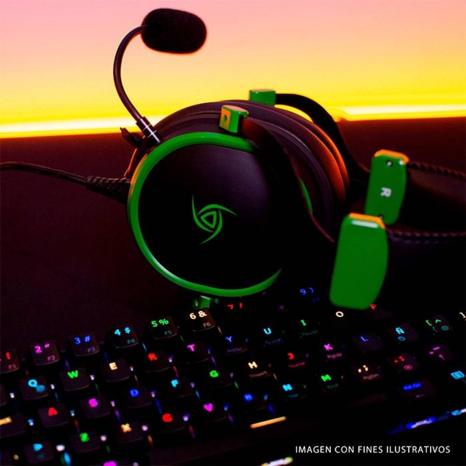 Audifonos Diadema Gamer VSG SINGULARITY Z BLACK alambricos 7.1 Microfono USB LED VG-ZHP725-BLK