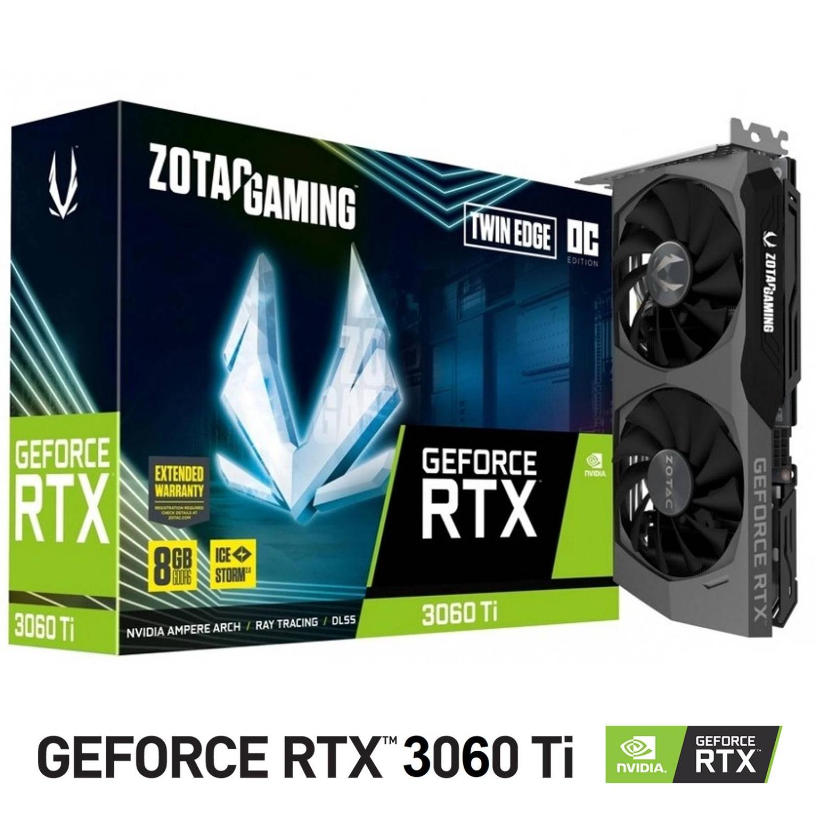 Tarjeta de Video ZOTAC GeForce RTX 3060 TI Twin Edge OC 8GB GDDR6 LHR ZT-A30610H-10M