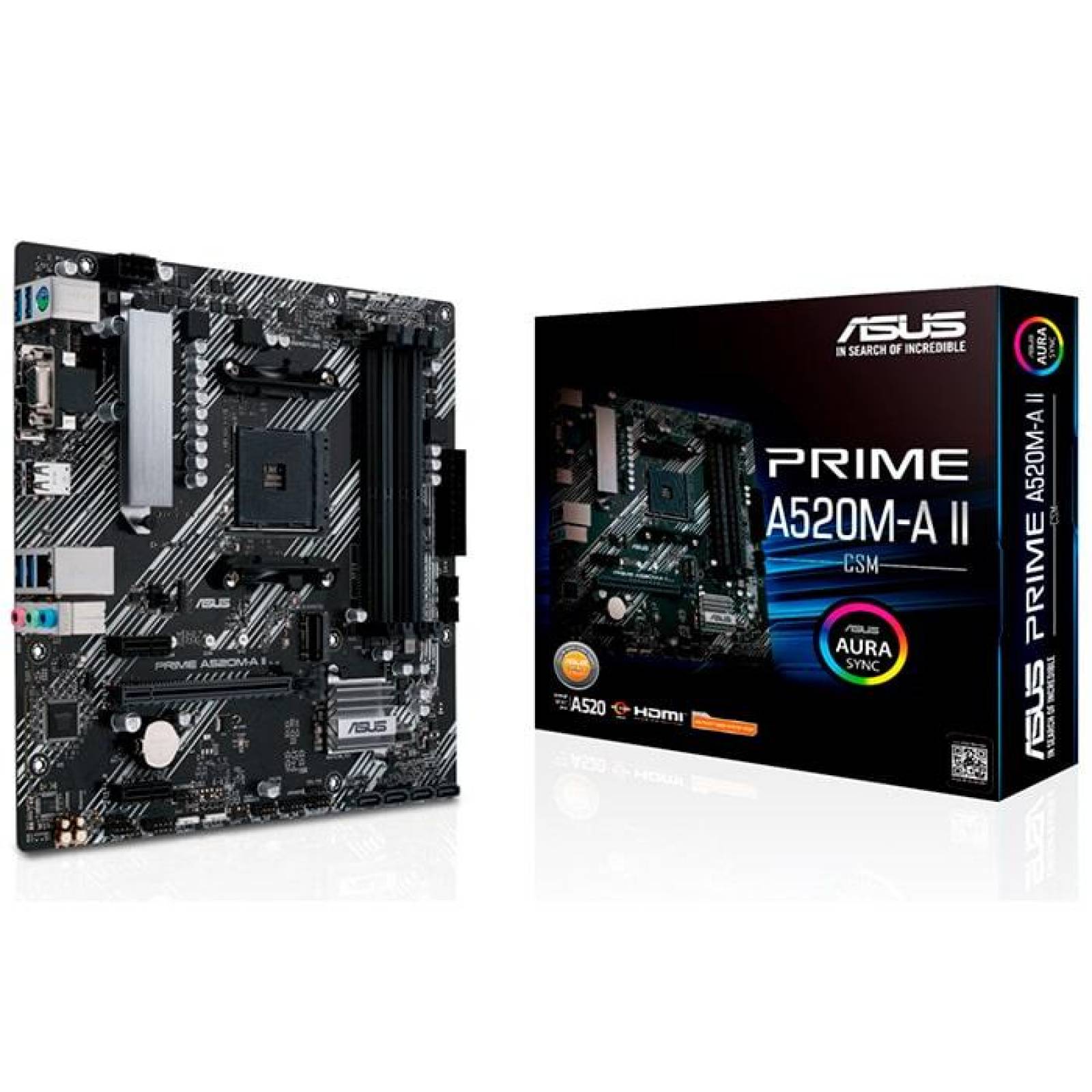 Tarjeta Madre ASUS PRIME A520M-A II CSM AMD AM4 DDR4 ATX