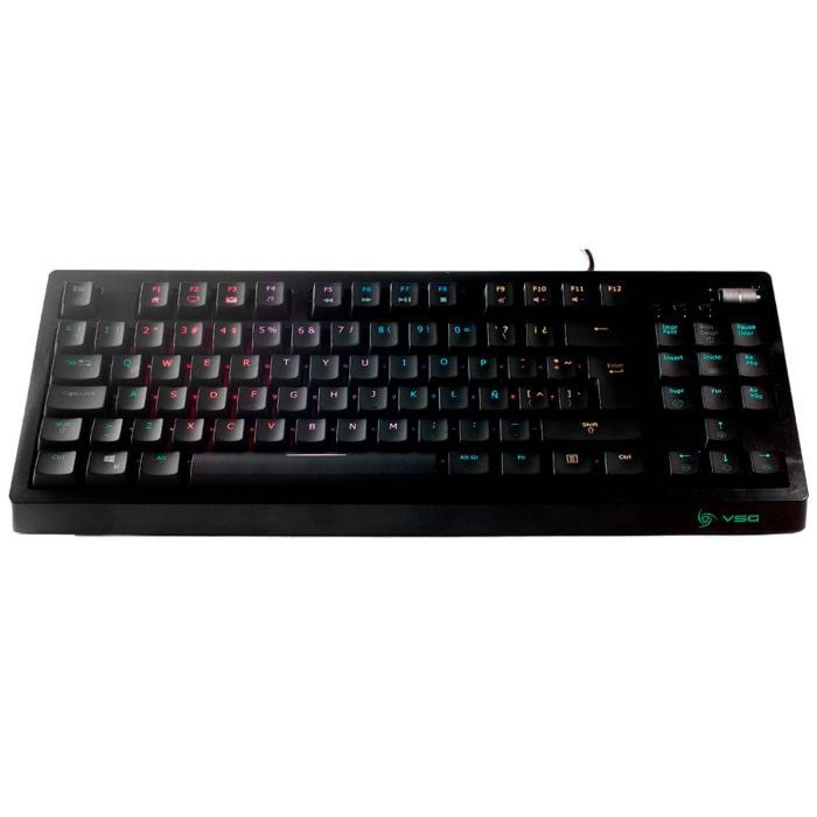 Teclado Gamer Mecanico VSG Quasar switch Azul RGB Negro VG-K387-BLK-BLU 