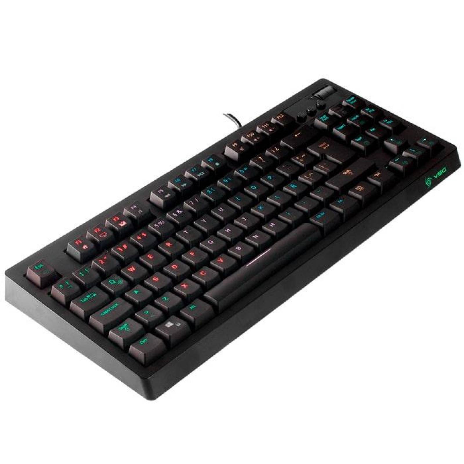 Teclado Gamer Mecanico VSG Quasar switch Azul RGB Negro VG-K387-BLK-BLU 