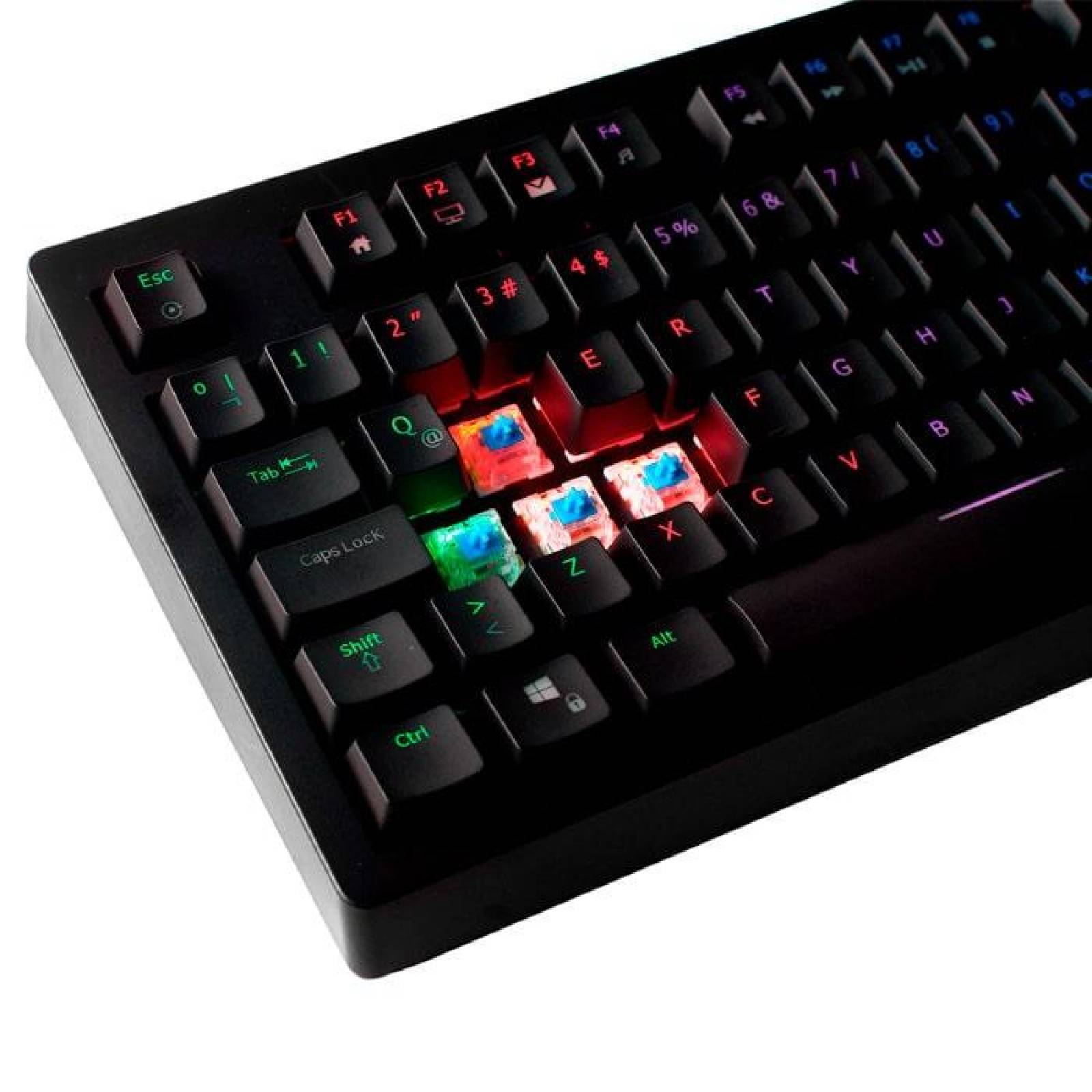 Teclado Gamer Mecanico VSG Quasar switch Azul RGB Negro VG-K387-BLK-BLU 