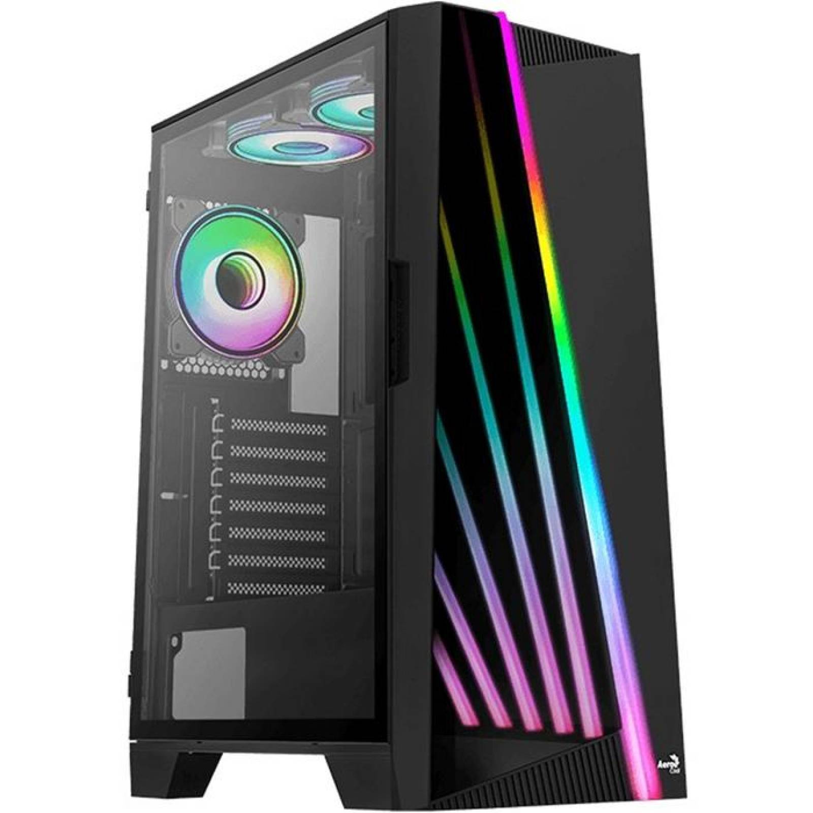 Gabinete Gamer AEROCOOL MIRAGE G BK V2 ARGB Cristal Templado 