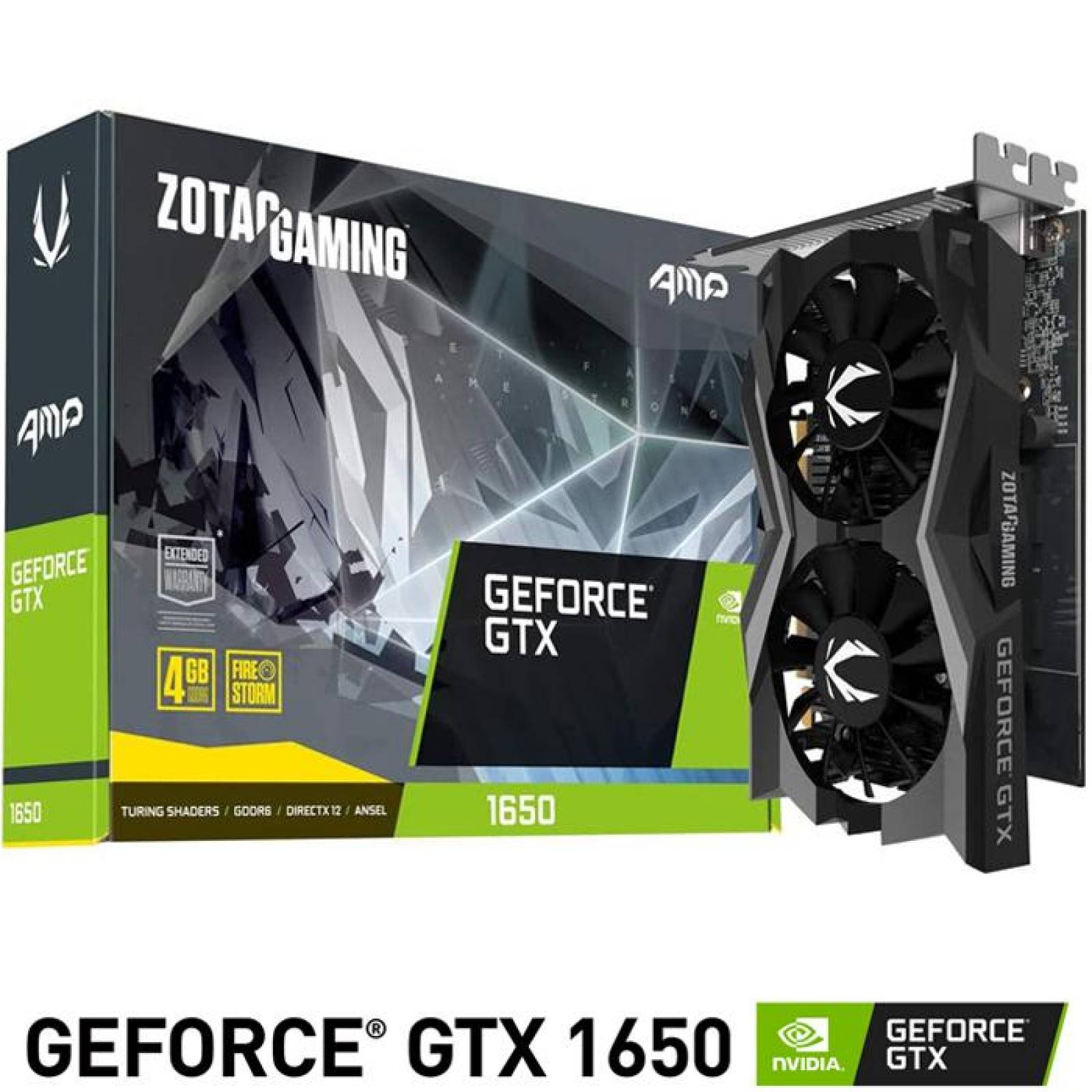 Tarjeta de Video ZOTAC GeForce GTX 1650 AMP OC GDDR6 4GB