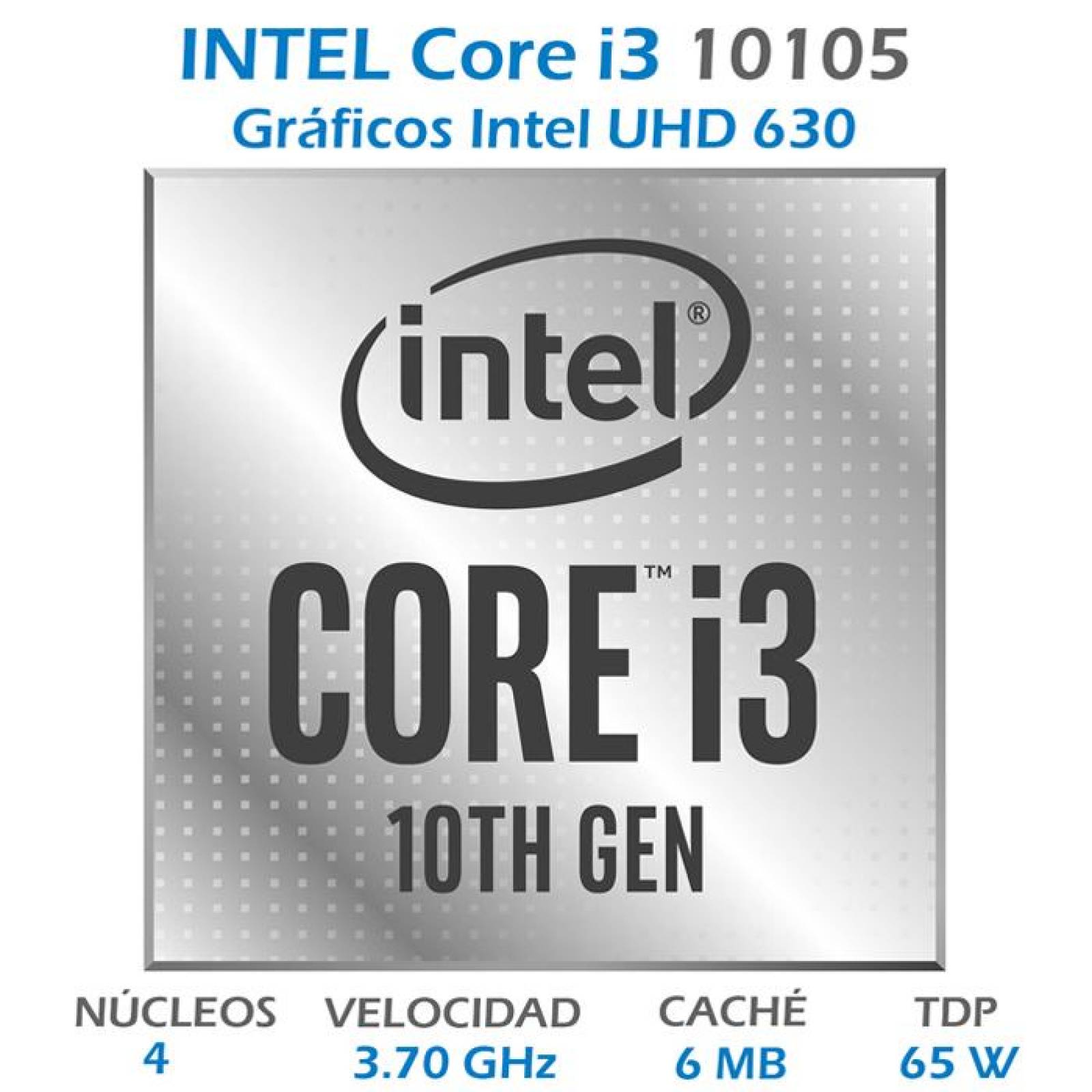 Procesador INTEL Core I3 10105 3.7GHz 4 Core 1200 BX8070110105 