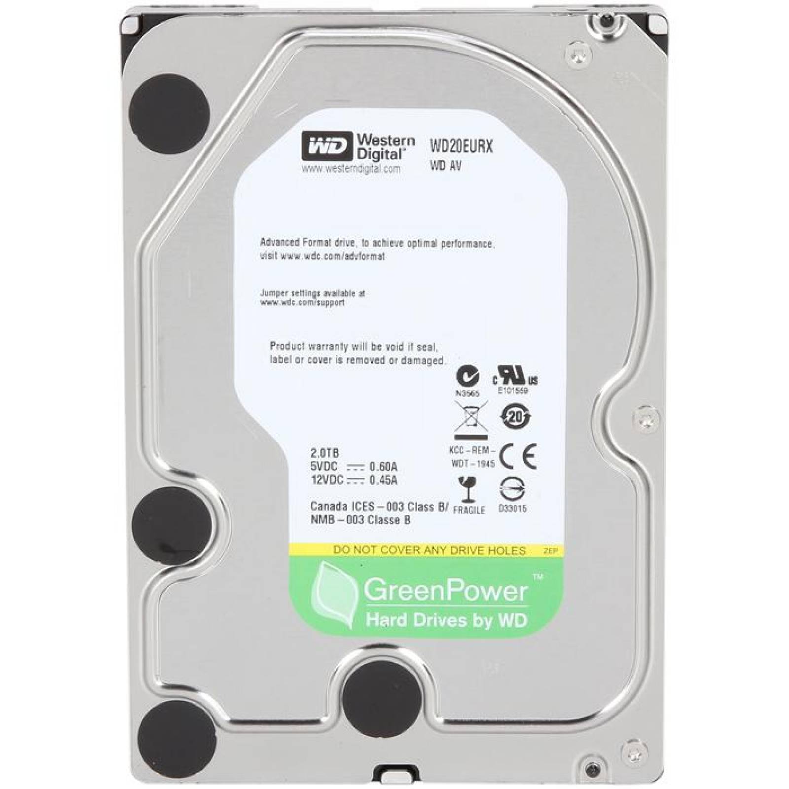 Disco Duro Interno 2TB WESTERN DIGITAL WD20EURX 3.5 SATA III 5400RPM Reacondicionado 