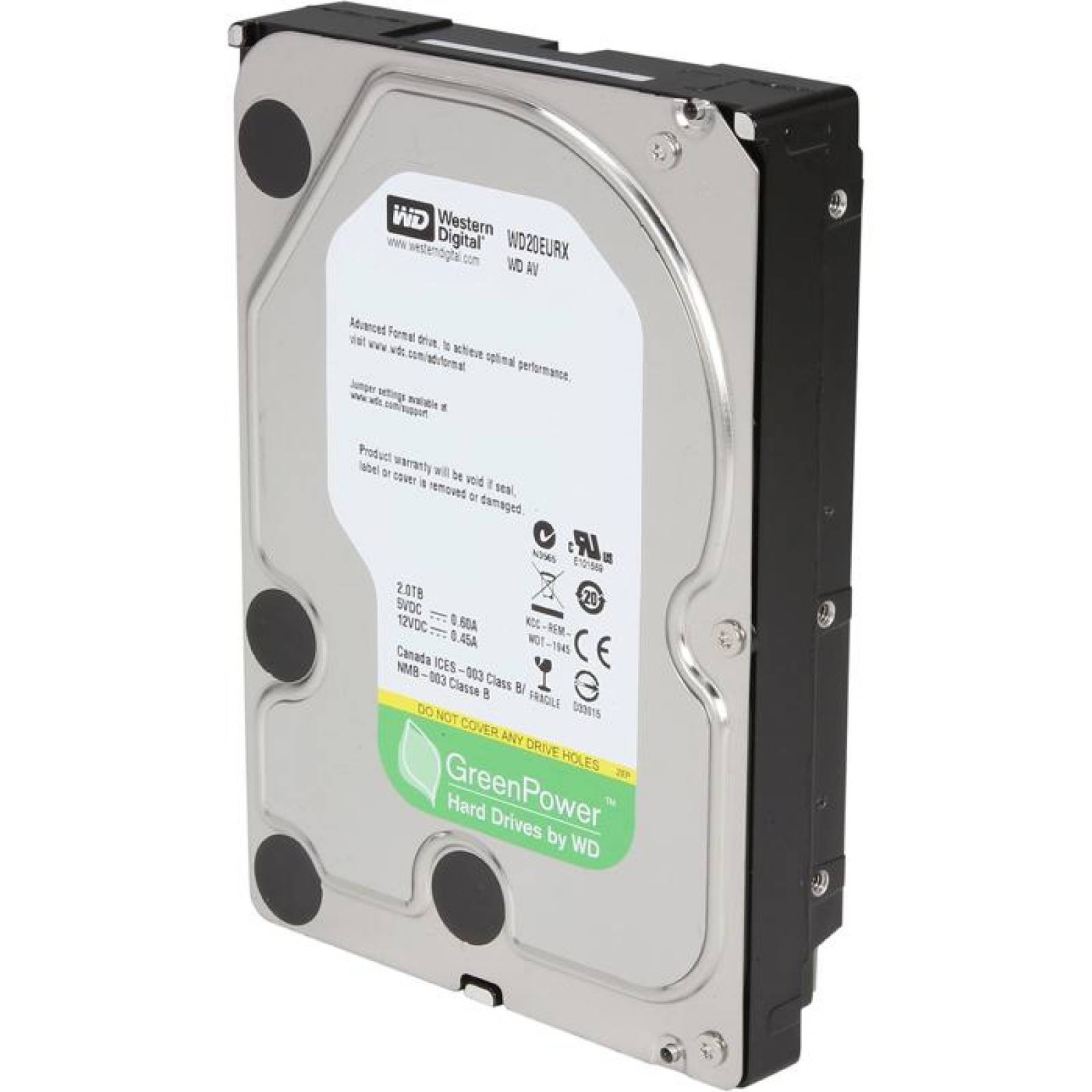 Disco Duro Interno 2TB WESTERN DIGITAL WD20EURX 3.5 SATA III 5400RPM Reacondicionado 