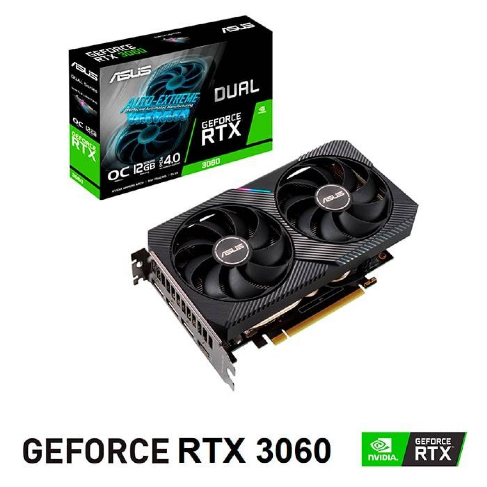 Tarjeta de Video ASUS Geforce RTX 3060 DUAL OC V2 12GB LHR DUAL-RTX3060-O12G-V2 