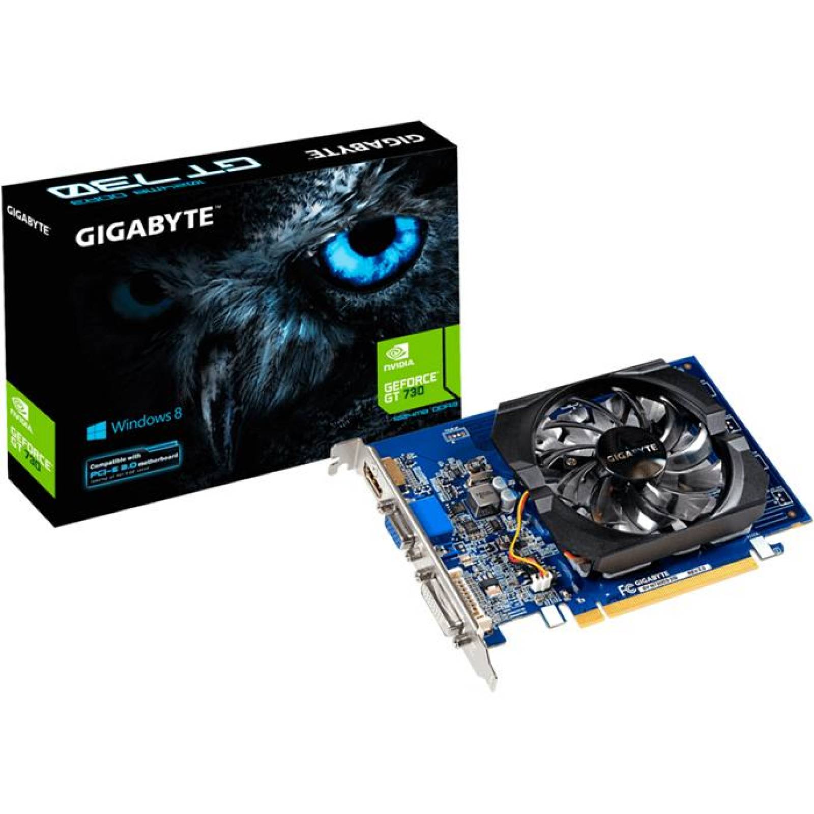 Tarjeta de Video GIGABYTE GeForce GT 730 2GB GDDR3 PCI E 2.0 GV-N730D3-2GI Rev 3.0 