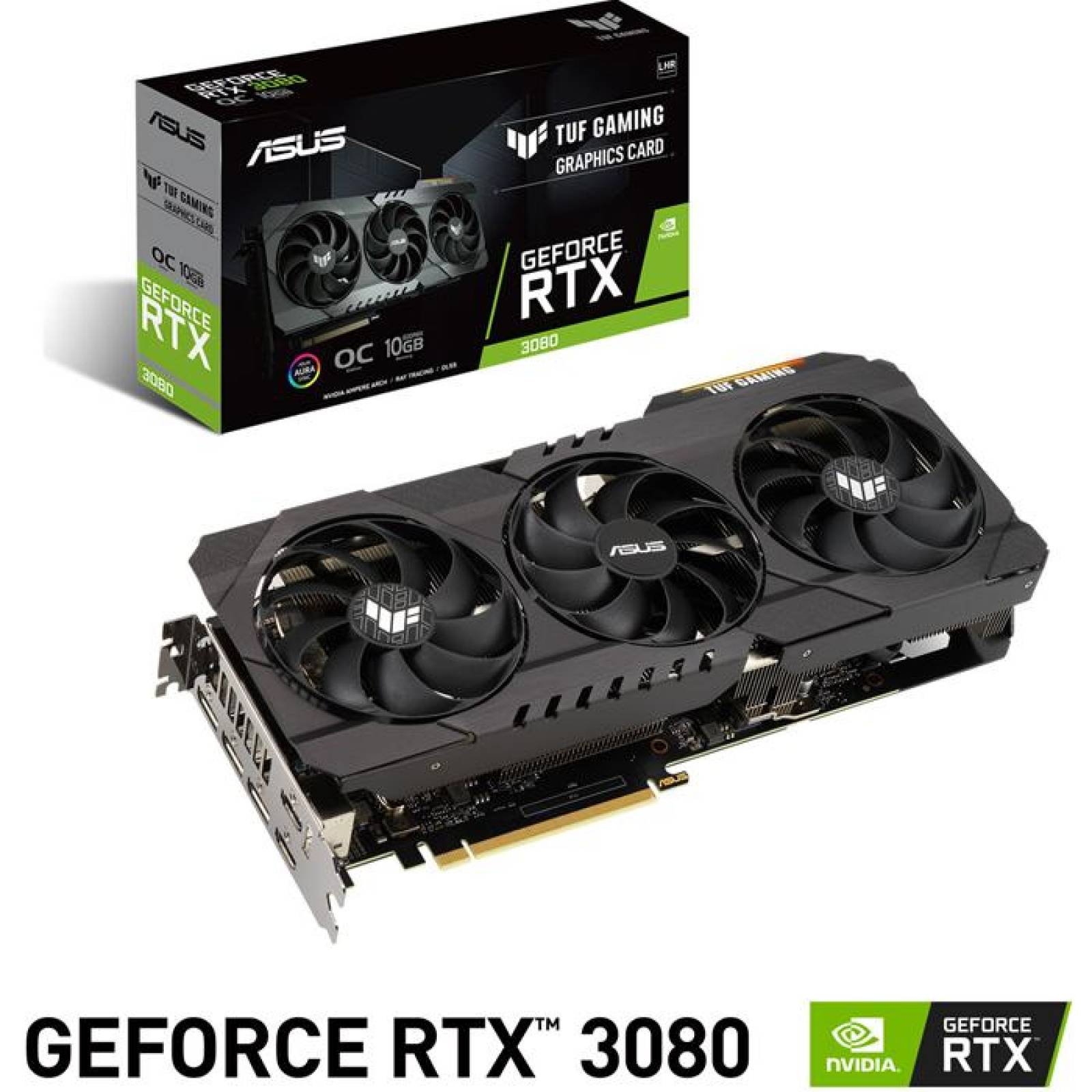 Tarjeta de Video ASUS TUF Gaming GeForce RTX 3080 OC V2 10GB GDDR6X LHR TUF-RTX3080-O10G-V2-GAMIN 