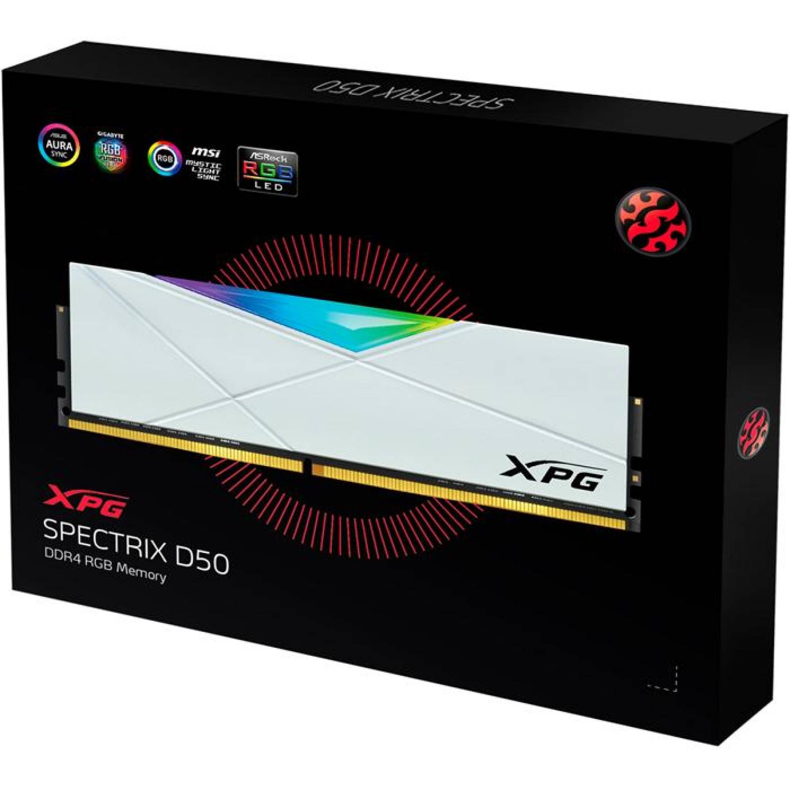 Memoria RAM DDR4 32GB 4133MHz XPG SPECTRIX D50 RGB Disipador 2x16GB AX4U413316G19J-DW50 