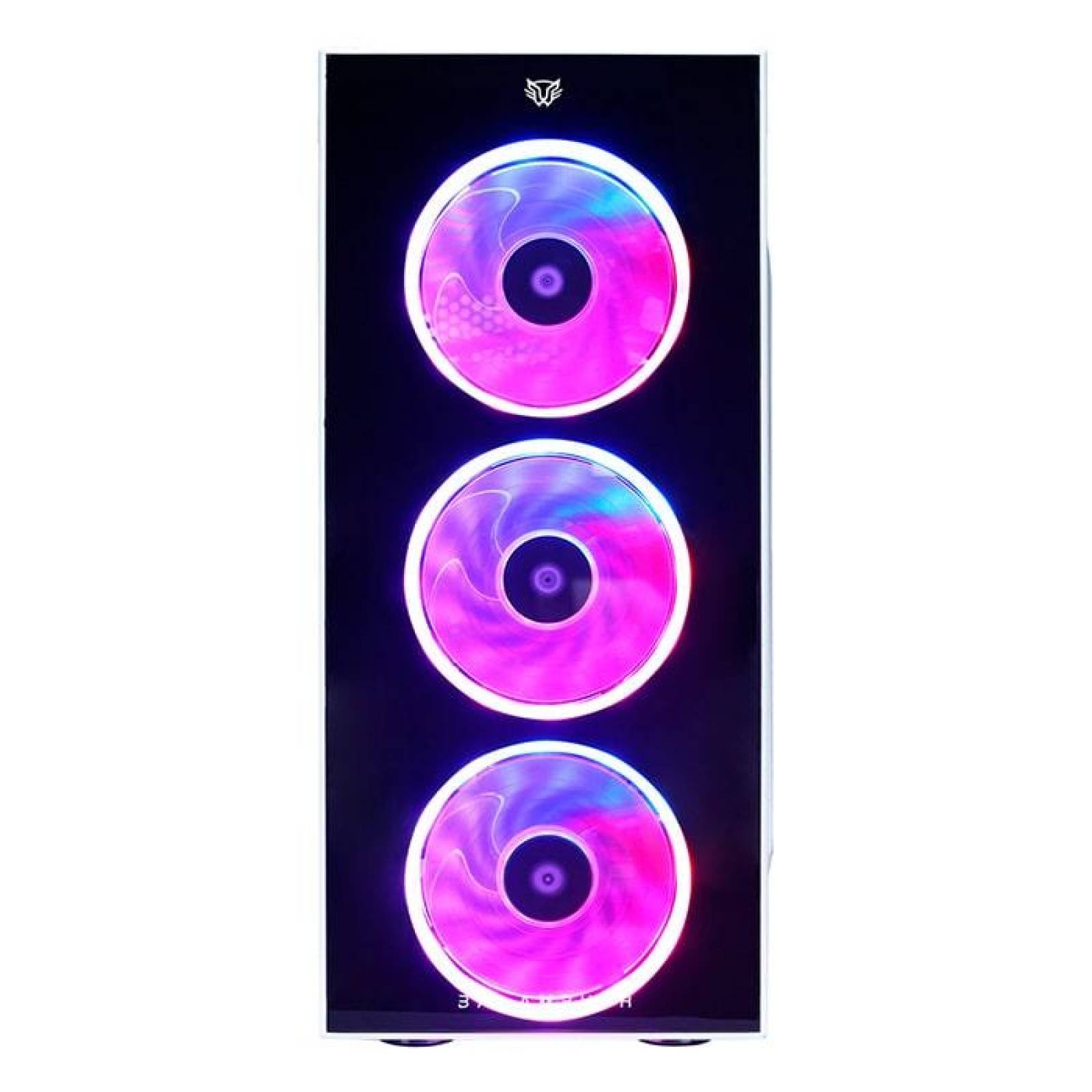Gabinete Gamer BALAM RUSH DRAGONFLY ATX 3 Fan Cristal Templado RGB Blanco BR-932813 