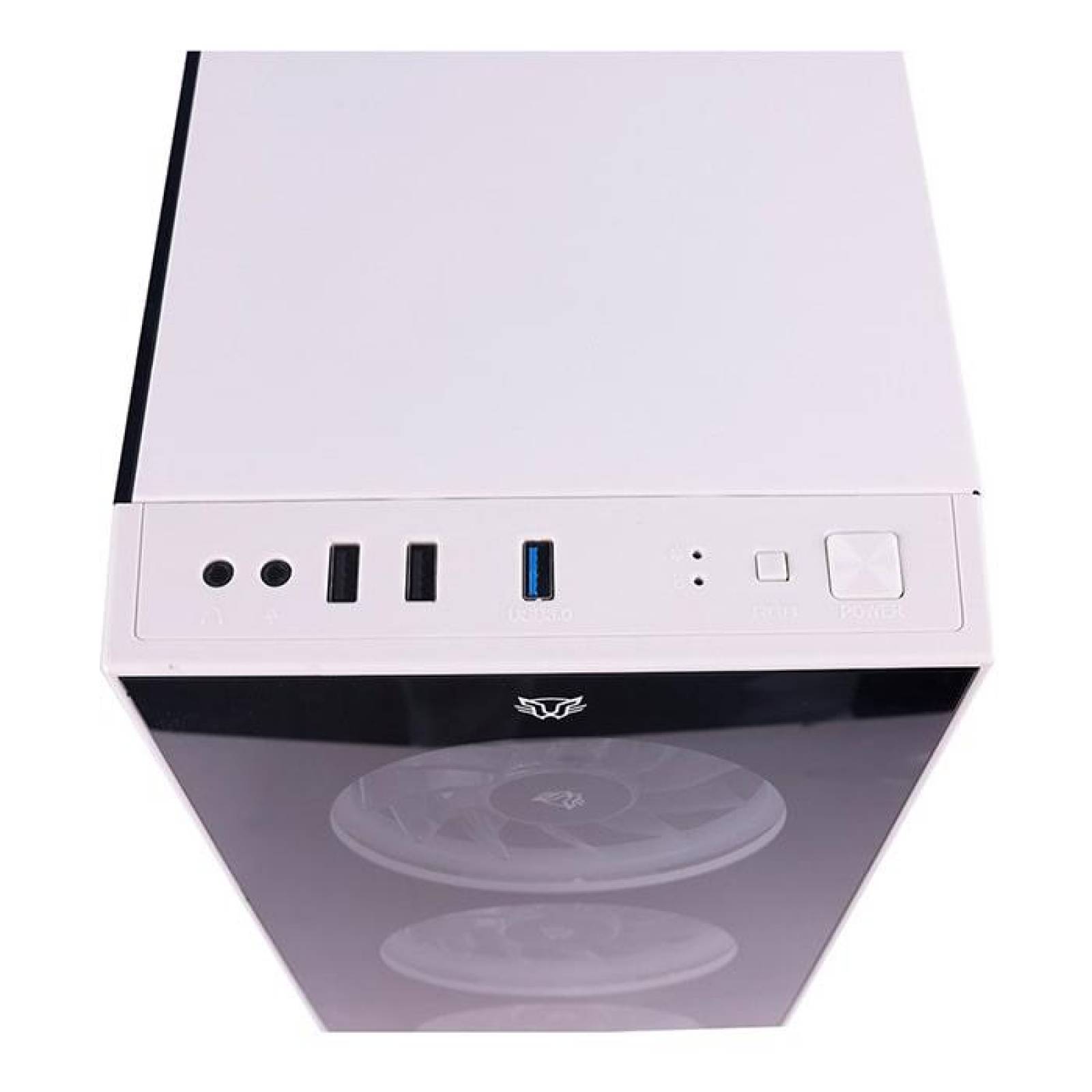 Gabinete Gamer BALAM RUSH DRAGONFLY ATX 3 Fan Cristal Templado RGB Blanco BR-932813 