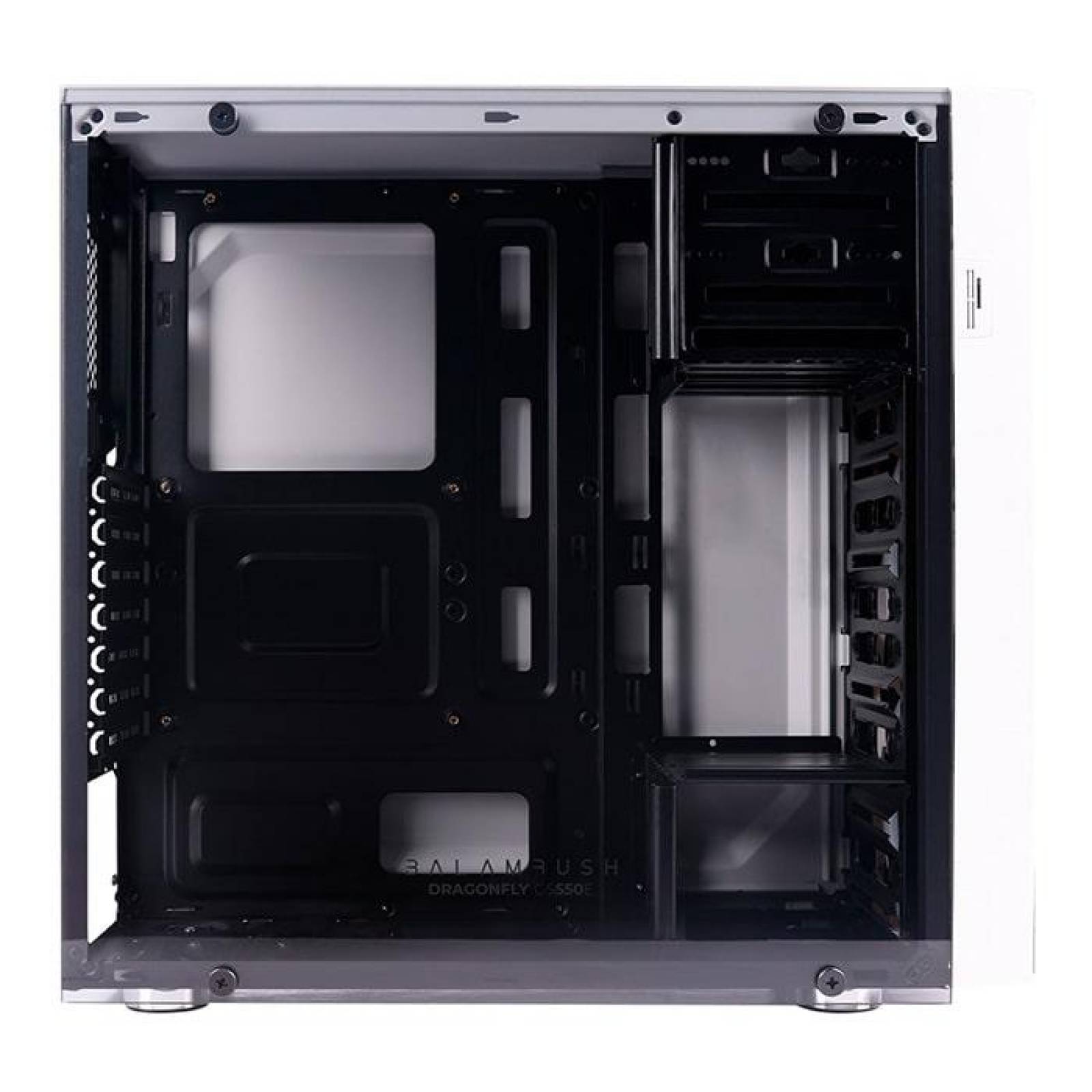 Gabinete Gamer BALAM RUSH DRAGONFLY ATX 3 Fan Cristal Templado RGB Blanco BR-932813 