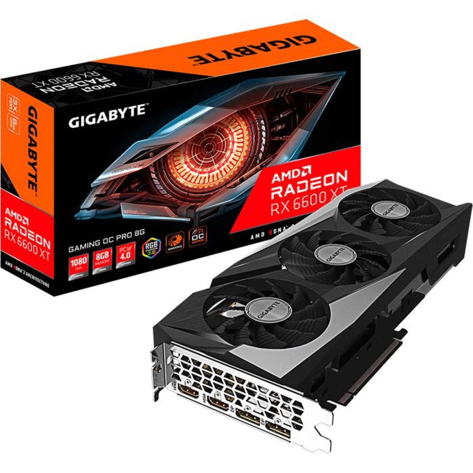 Tarjeta de Video GIGABYTE Radeon RX 6600 XT Gaming OC PRO 8G GV-R66XTGAMINGOC PRO-8G 
