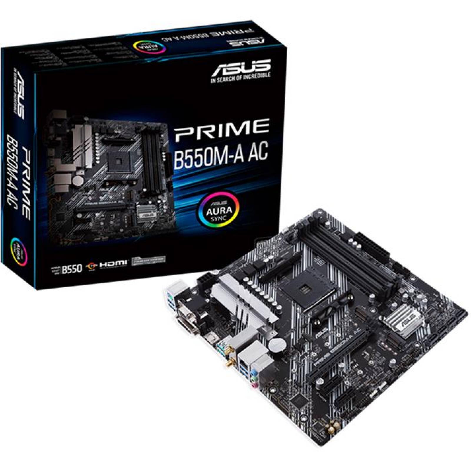 Tarjeta Madre ASUS PRIME B550M-A AC AM4 Micro ATX