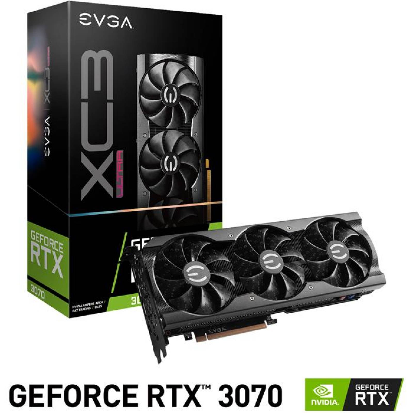 Tarjeta de Video EVGA GeForce RTX 3070 XC3 Ultra Gaming 8GB GDDR6 LHR 08G-P5-3755-KL 