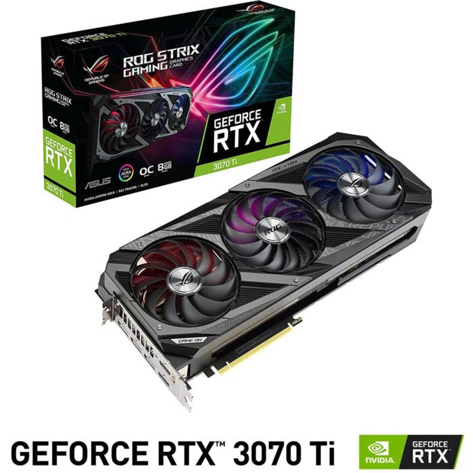 Tarjeta de Video ASUS ROG Strix GeForce RTX 3070 TI 8GB GDDR6X ROG-STRIX-RTX3070TI-O8G-GAMING 
