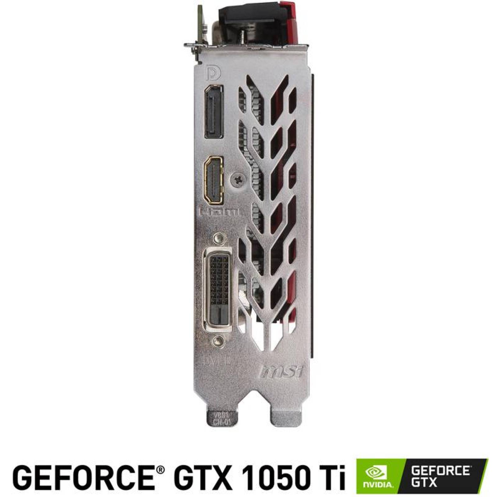 Tarjeta de Video MSI GeForce GTX 1050 TI GAMING X 4GB OC GDDR5 