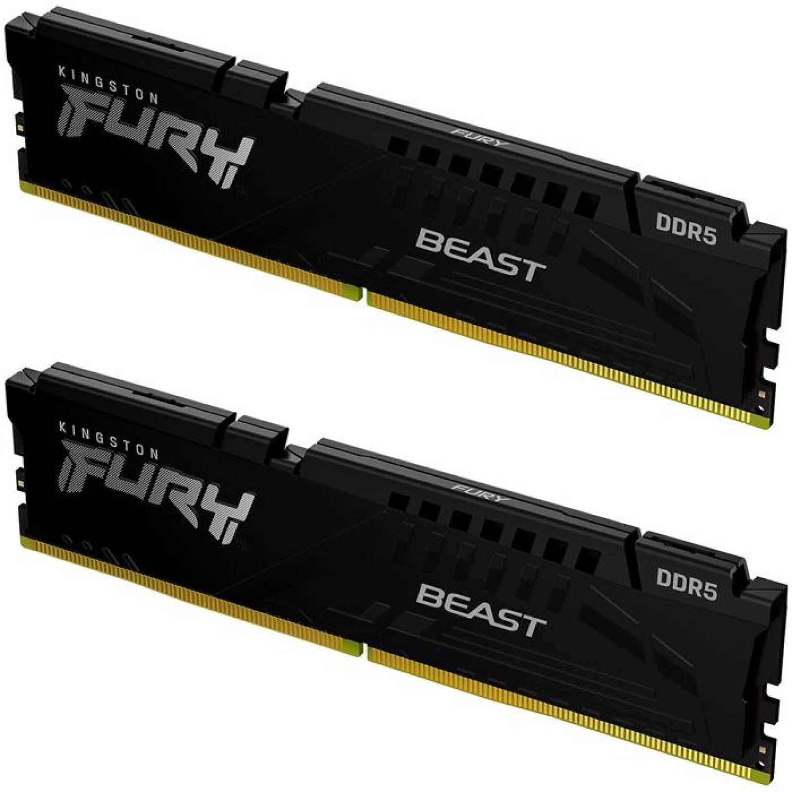 Memoria RAM DDR5 32GB 5200MT/s KINGSTON FURY BEAST 2x16GB Negro KF552C40BBK2-32 