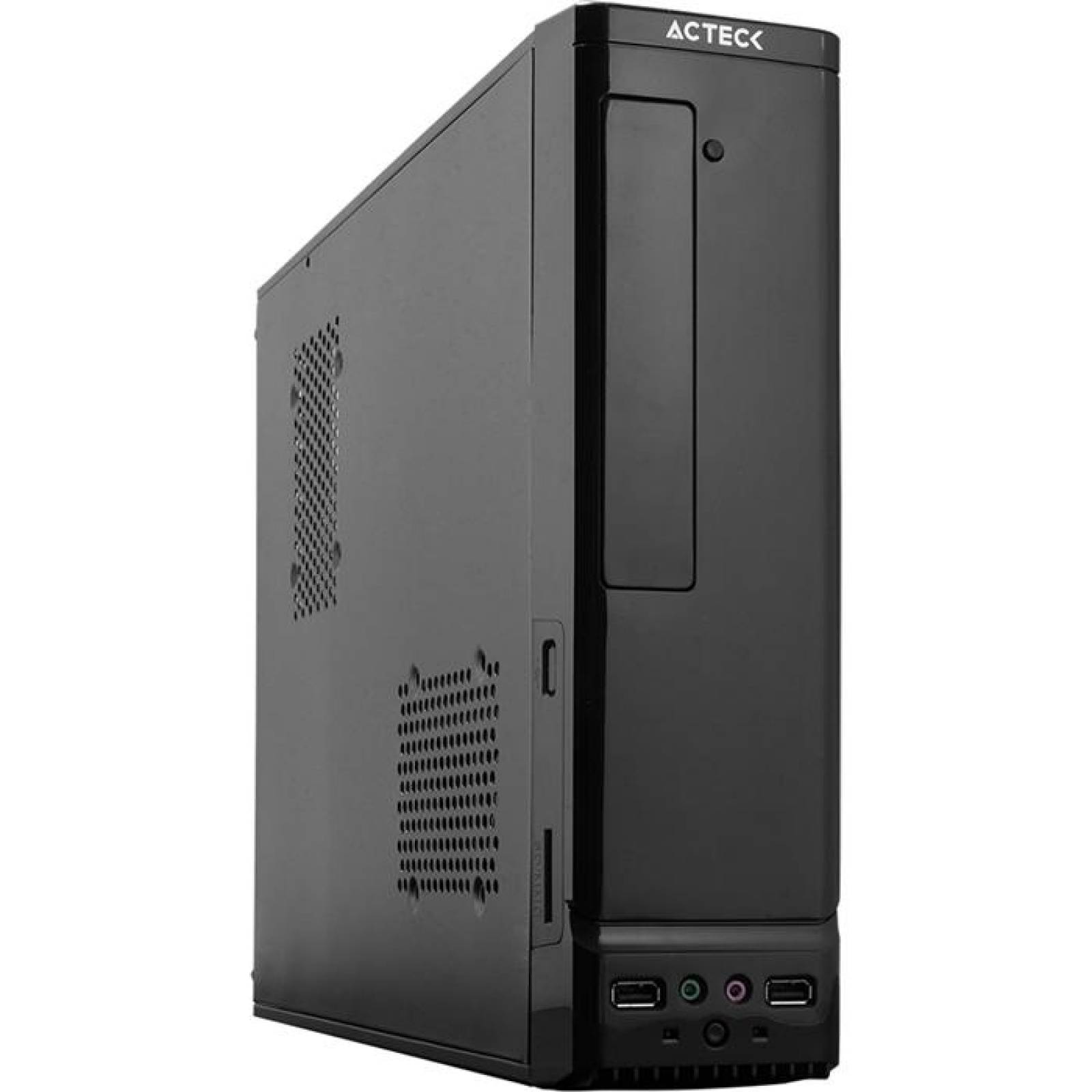Gabinete ACTECK ATOM GS240 Micro ATX Mini Torre Slim Fuente 450W Metal Negro AC-929042 