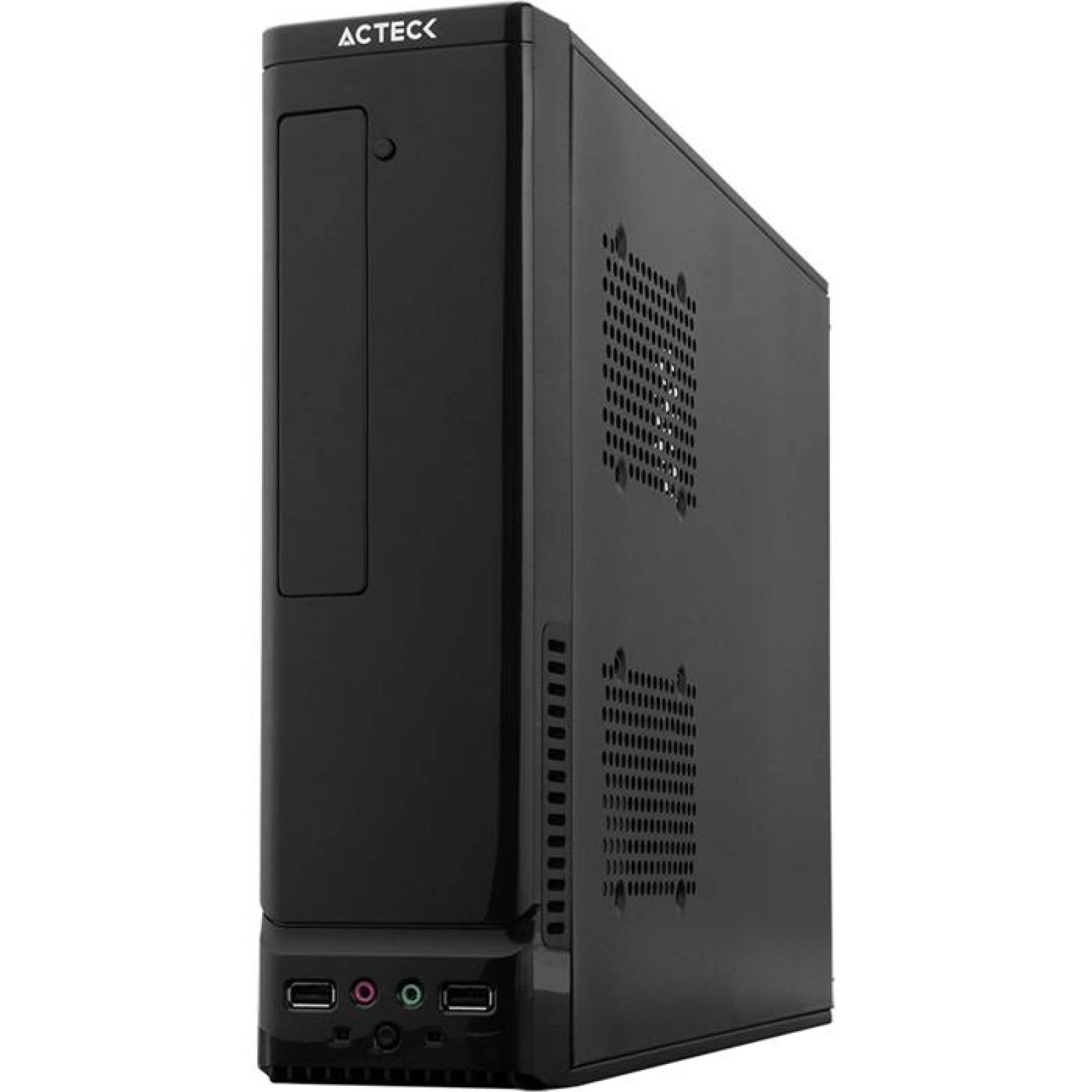 Gabinete ACTECK ATOM GS240 Micro ATX Mini Torre Slim Fuente 450W Metal Negro AC-929042 