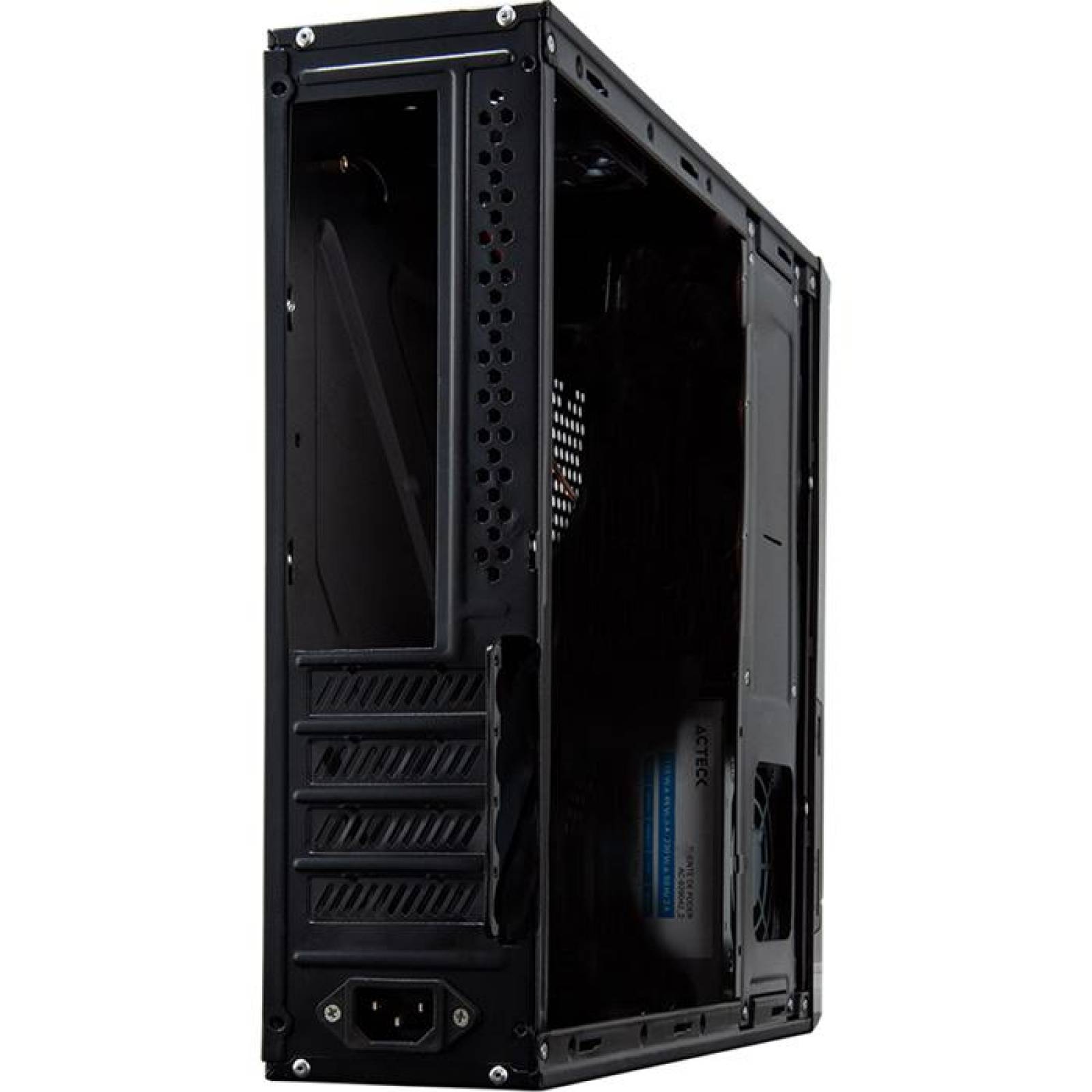 Gabinete ACTECK ATOM GS240 Micro ATX Mini Torre Slim Fuente 450W Metal Negro AC-929042 