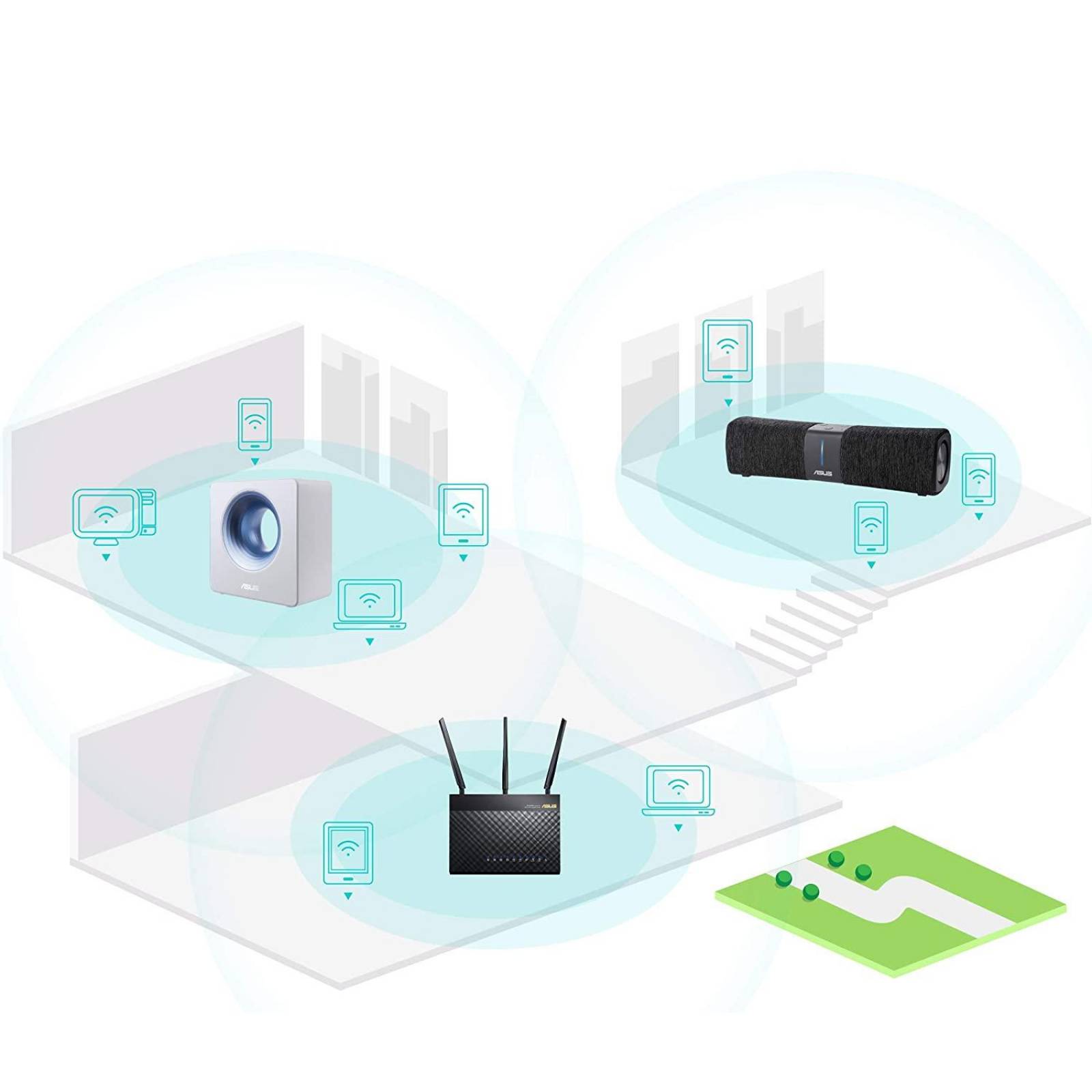 Router Inalambrico ASUS Lyra Voice Tri Banda Asistente Alexa AC2200 