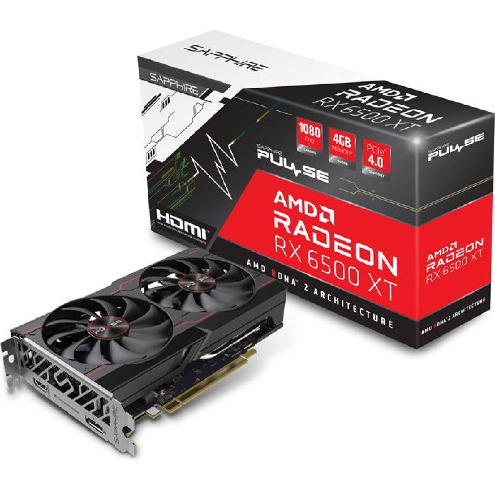 Tarjeta de Video SAPPHIRE PULSE Radeon RX 6500 XT 4GB GDDR6 11314-01-20G 