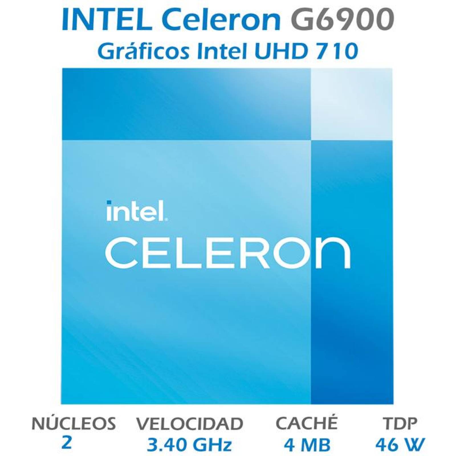 Procesador INTEL Celeron G6900 3.4 GHz 2 Core LGA 1700 