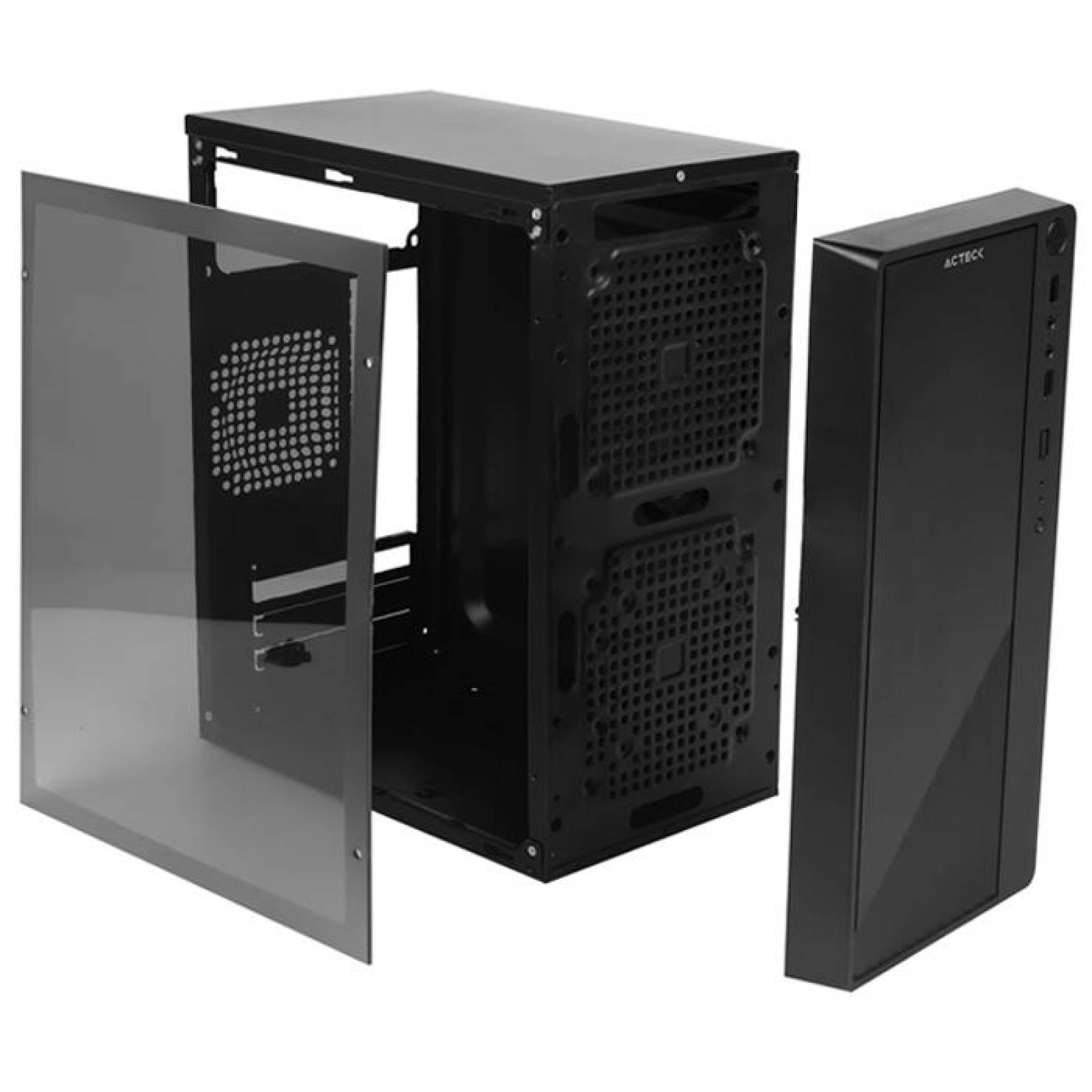 Gabinete ACTECK KIOTO GC220 Micro ATX Mini Torre Fuente 500W Acrilico Negro AC-933063