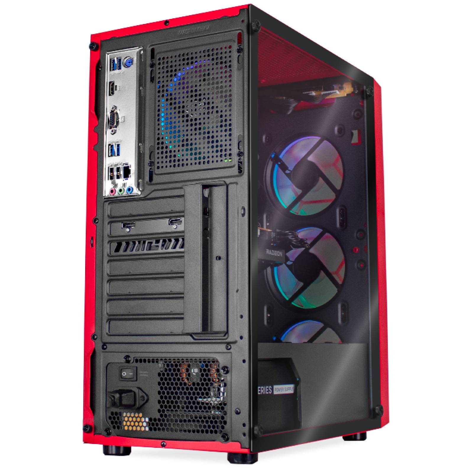 Xtreme PC Gamer AMD Radeon RX 6500 XT Ryzen 5 5600X SSD 240GB 2TB Monitor 23.8 144Hz WIFI Red 