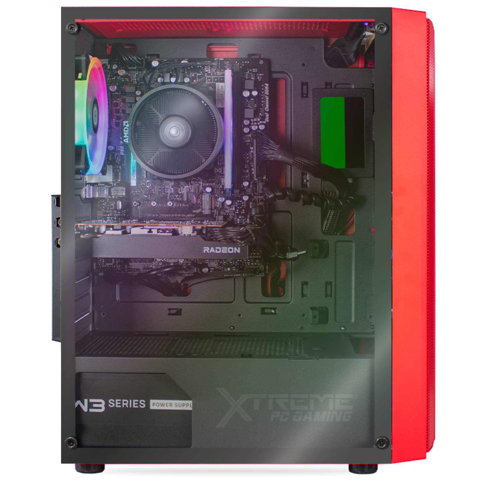 Xtreme PC Gamer AMD Radeon RX 6500 XT Ryzen 5 5600X SSD 240GB 2TB Monitor 23.8 144Hz WIFI Red 