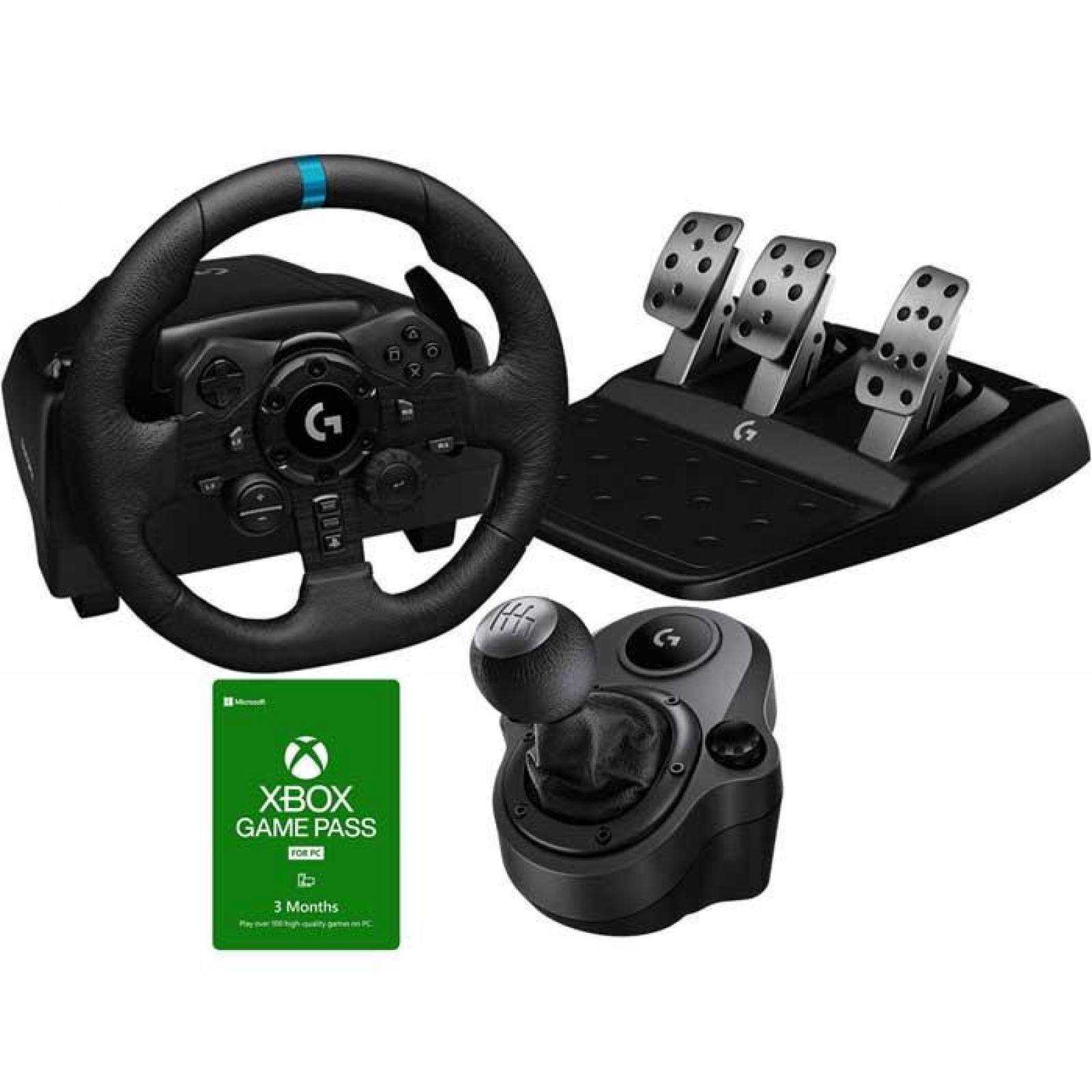 KIT Volante LOGITECH G923 Palanca Pedales PS4 PS5 GAME PASS 3 meses PC 
