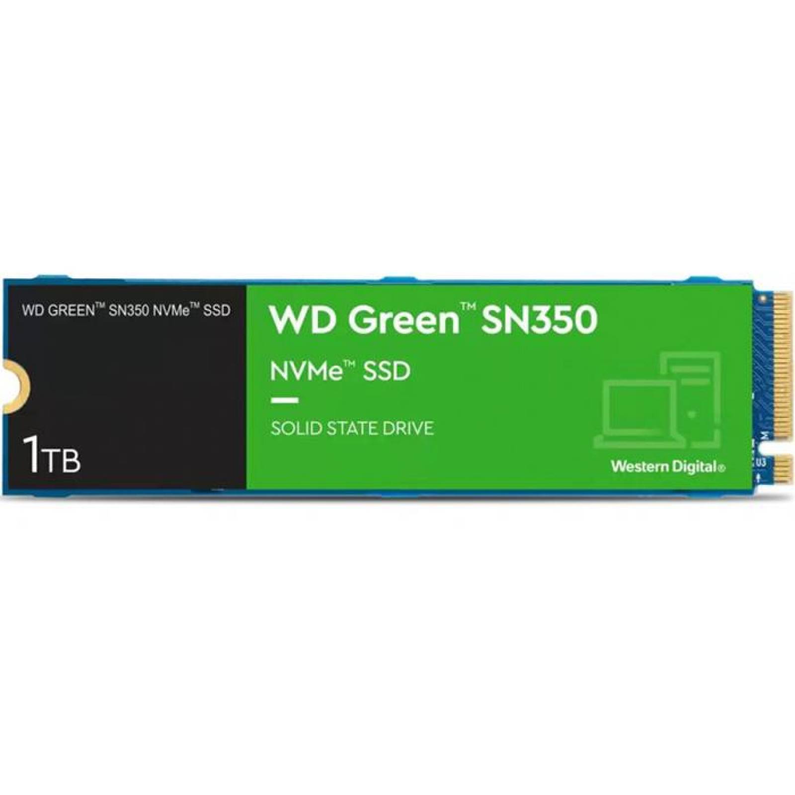 Unidad de Estado Solido SSD M.2 1TB WESTERN DIGITAL Green SN350 NVMe PCIe 3.0 3200/2500 MB/s WDS100T 