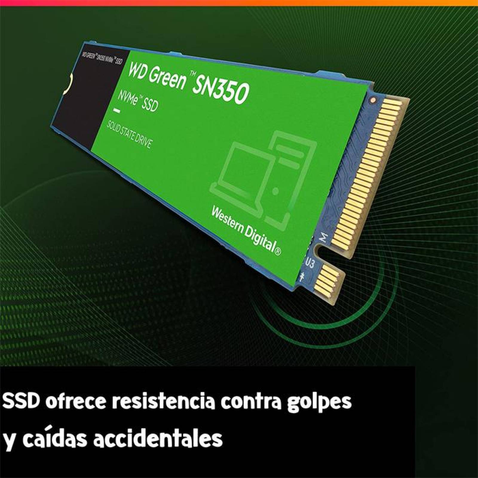 Unidad de Estado Solido SSD M.2 1TB WESTERN DIGITAL Green SN350 NVMe PCIe 3.0 3200/2500 MB/s WDS100T 