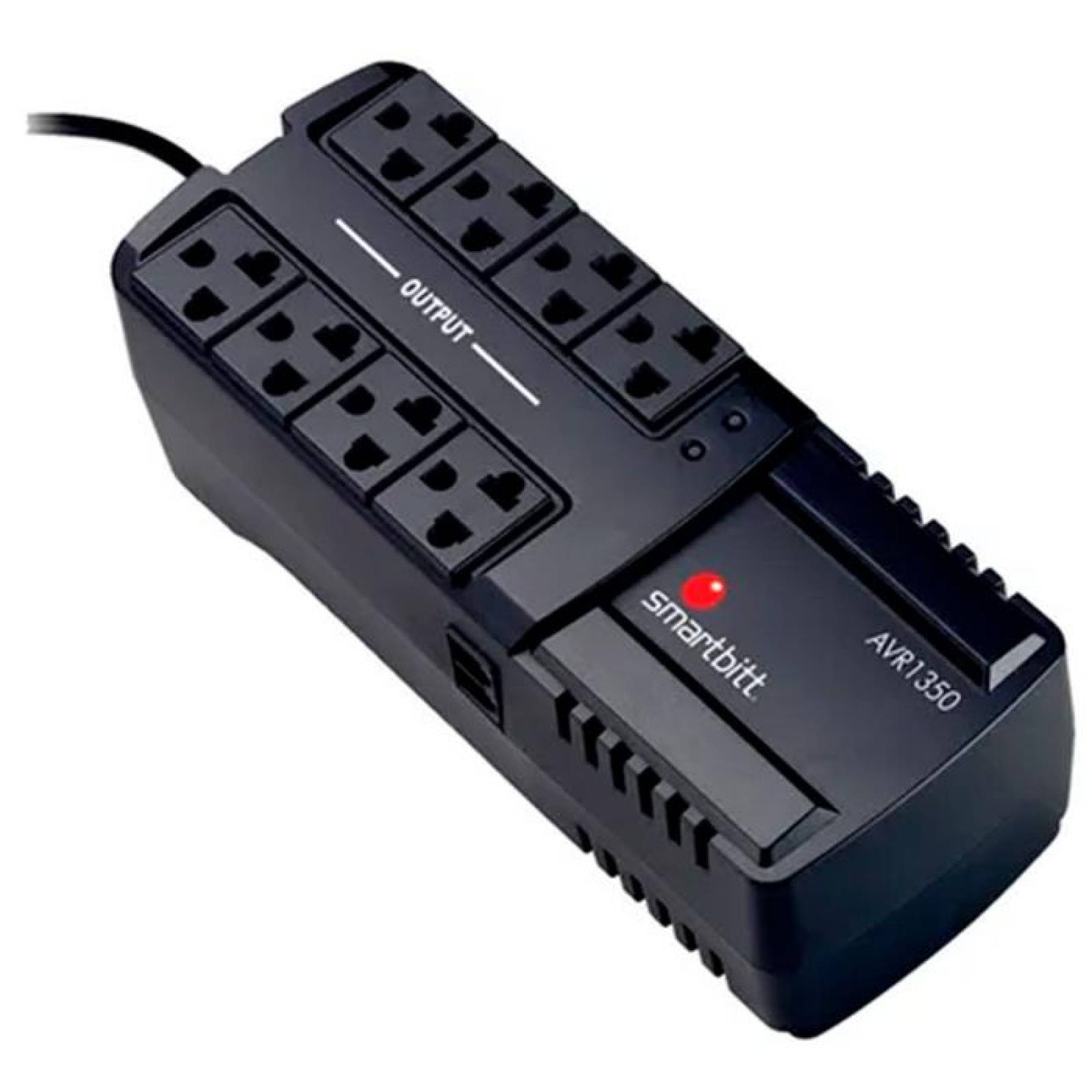 Regulador De Voltaje SMARTBITT Supresor de Picos 8 Contactos SBAVR1350 