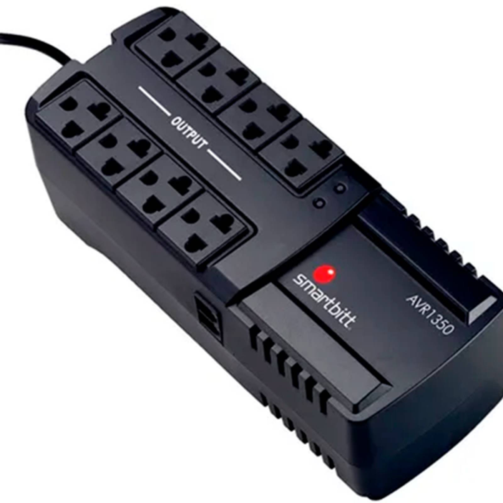 Regulador De Voltaje SMARTBITT Supresor de Picos 8 Contactos SBAVR1350 