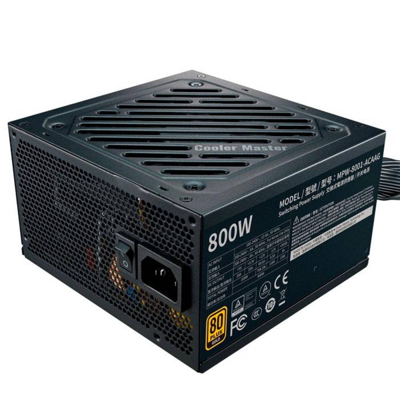 Fuente de Poder COOLER MASTER GB800 800W 80 Plus Gold