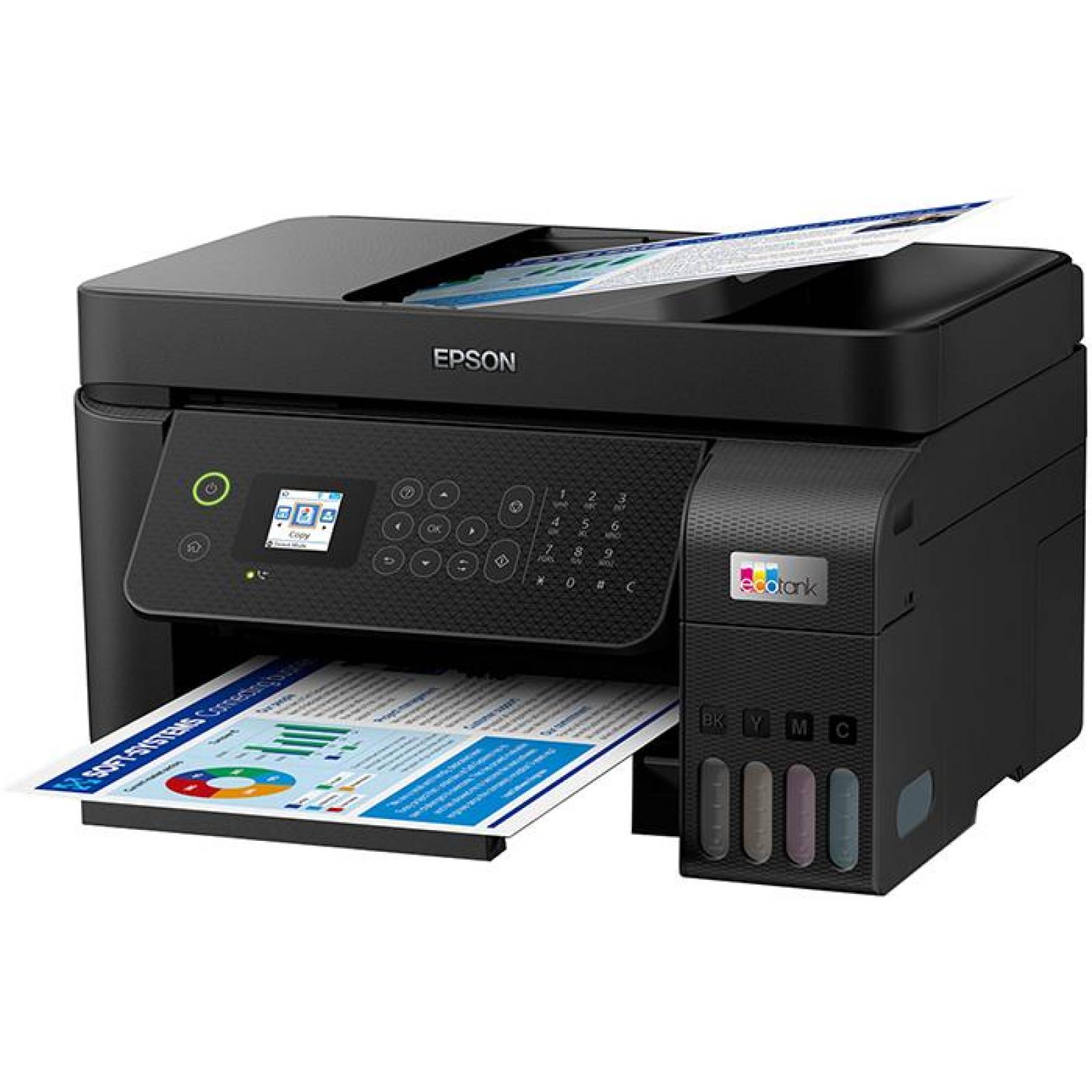 Multifuncional EPSON L5290 EcoTank Tinta Continua 5 Tintas T544 ADF Inlambrica RJ45 C11CJ65301-V1 