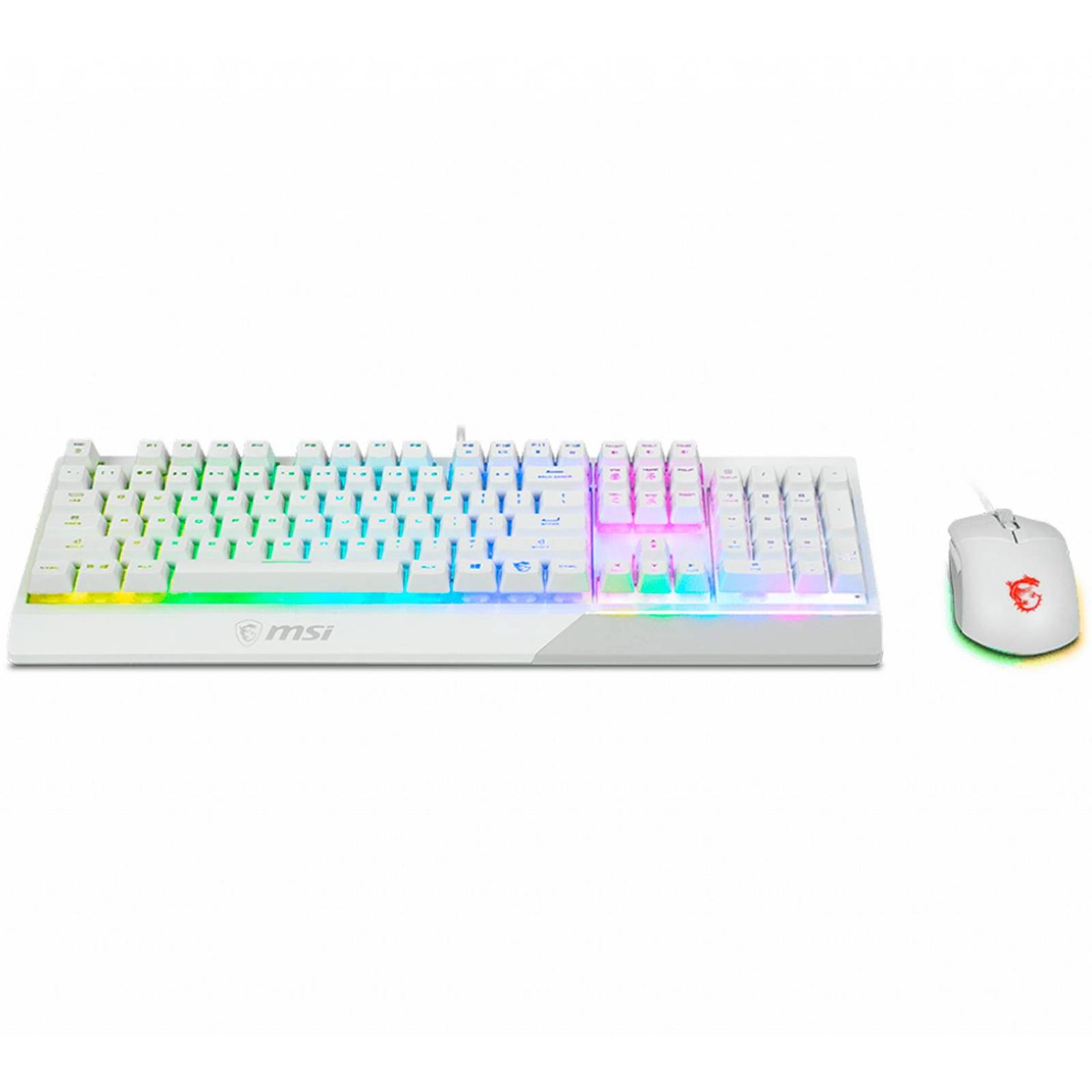 KIT Teclado y Mouse Gamer MSI Vigor GK30 Clutch GM11 Blanco 
