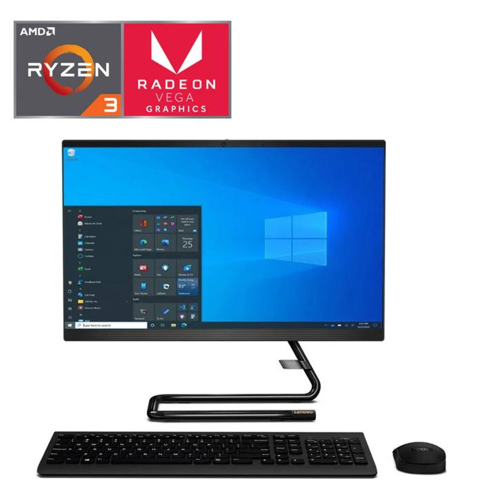 Computadora All in One LENOVO IdeaCentre Ryzen 3 4300U 12GB 1TB 23.8 