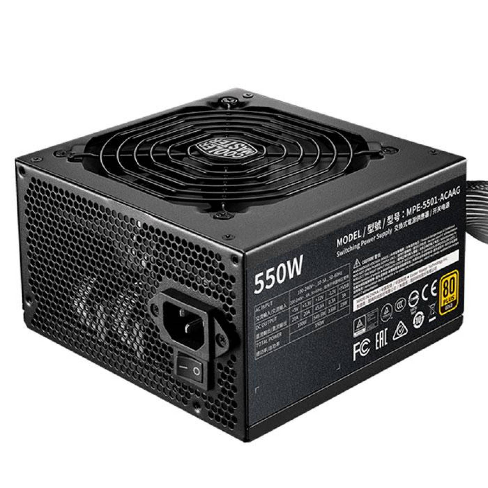 Fuente de Poder COOLER MASTER MWE V2 550W 80 Plus Gold 