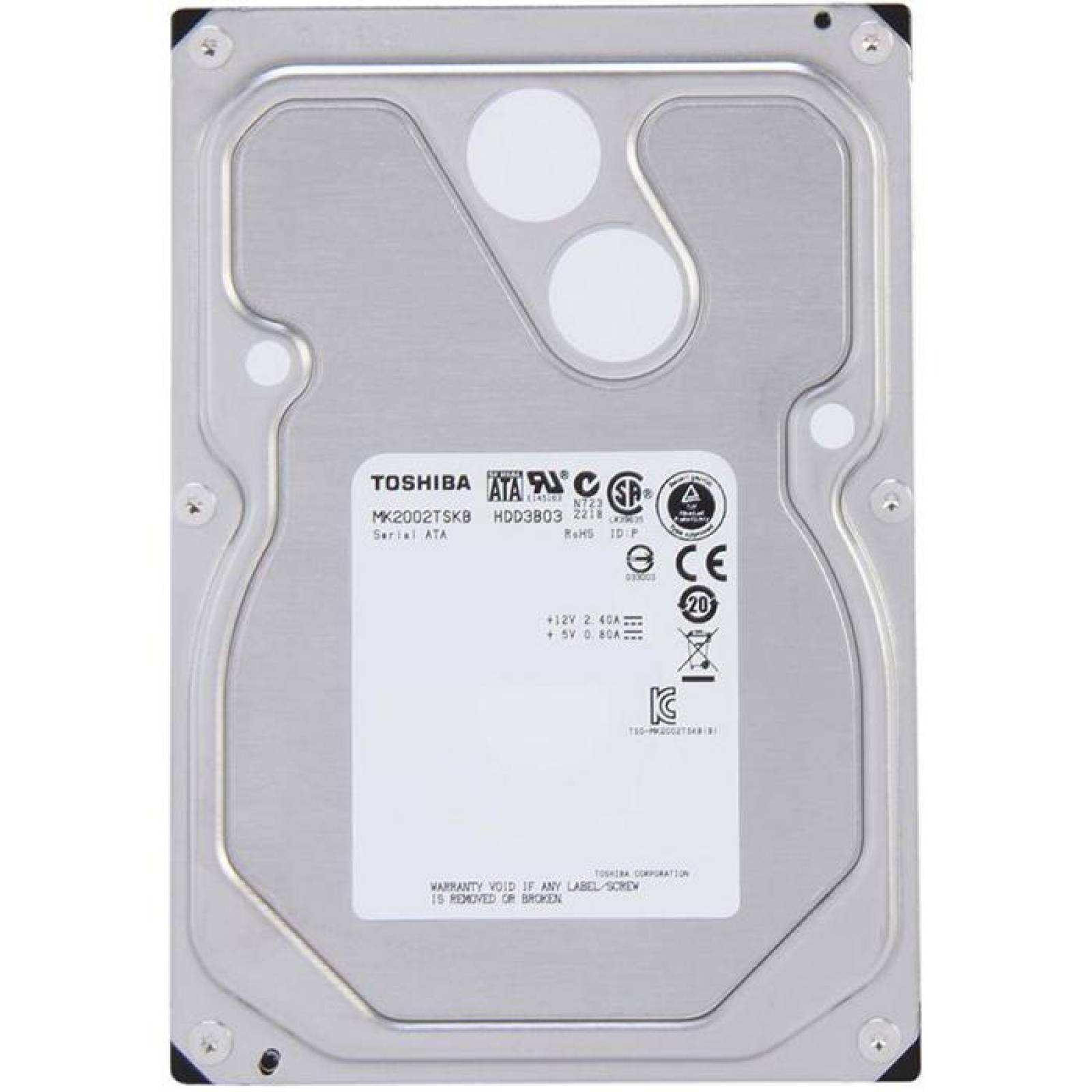 Disco Duro Interno 2TB TOSHIBA MK2002TSKB 3.5 SATA III 7200RPM Reacondicionado 